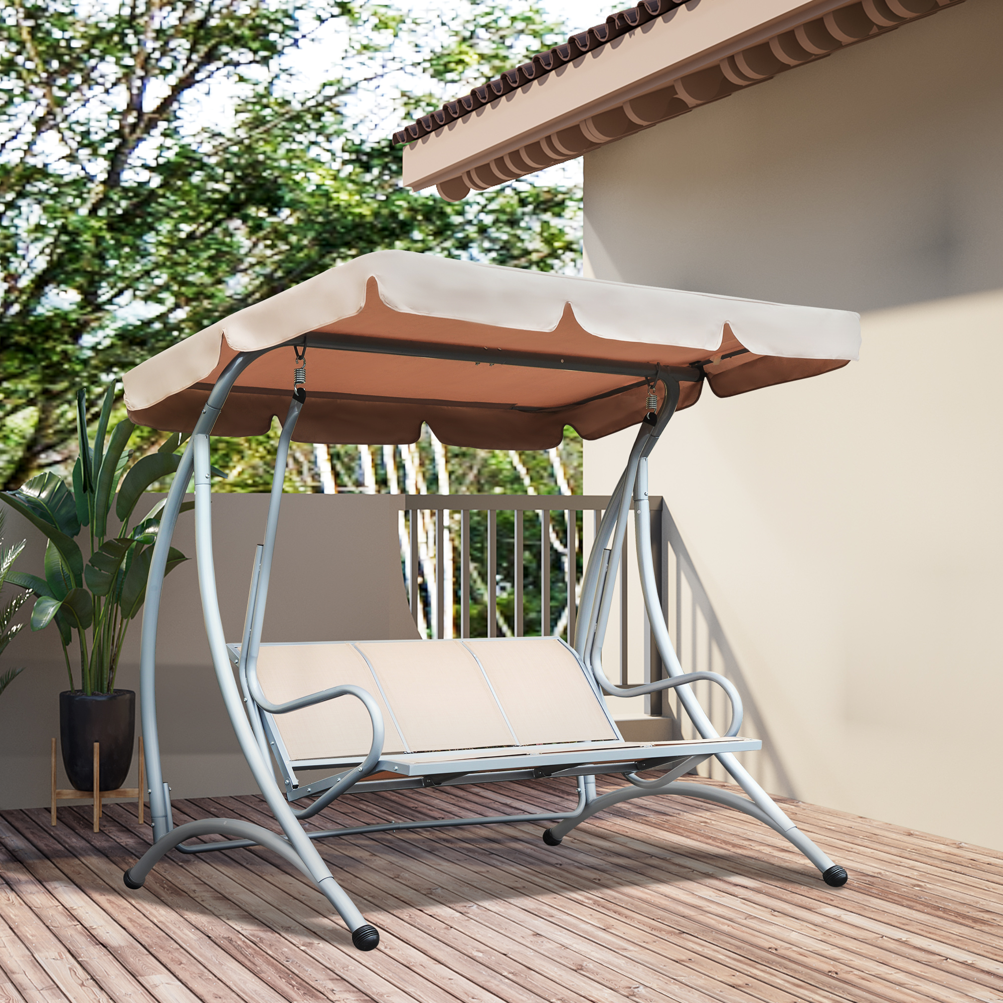 人文 #OUTDOOR ZXNYH Tioman Hardwood Patio / Garden / Outdoor Porch Swing