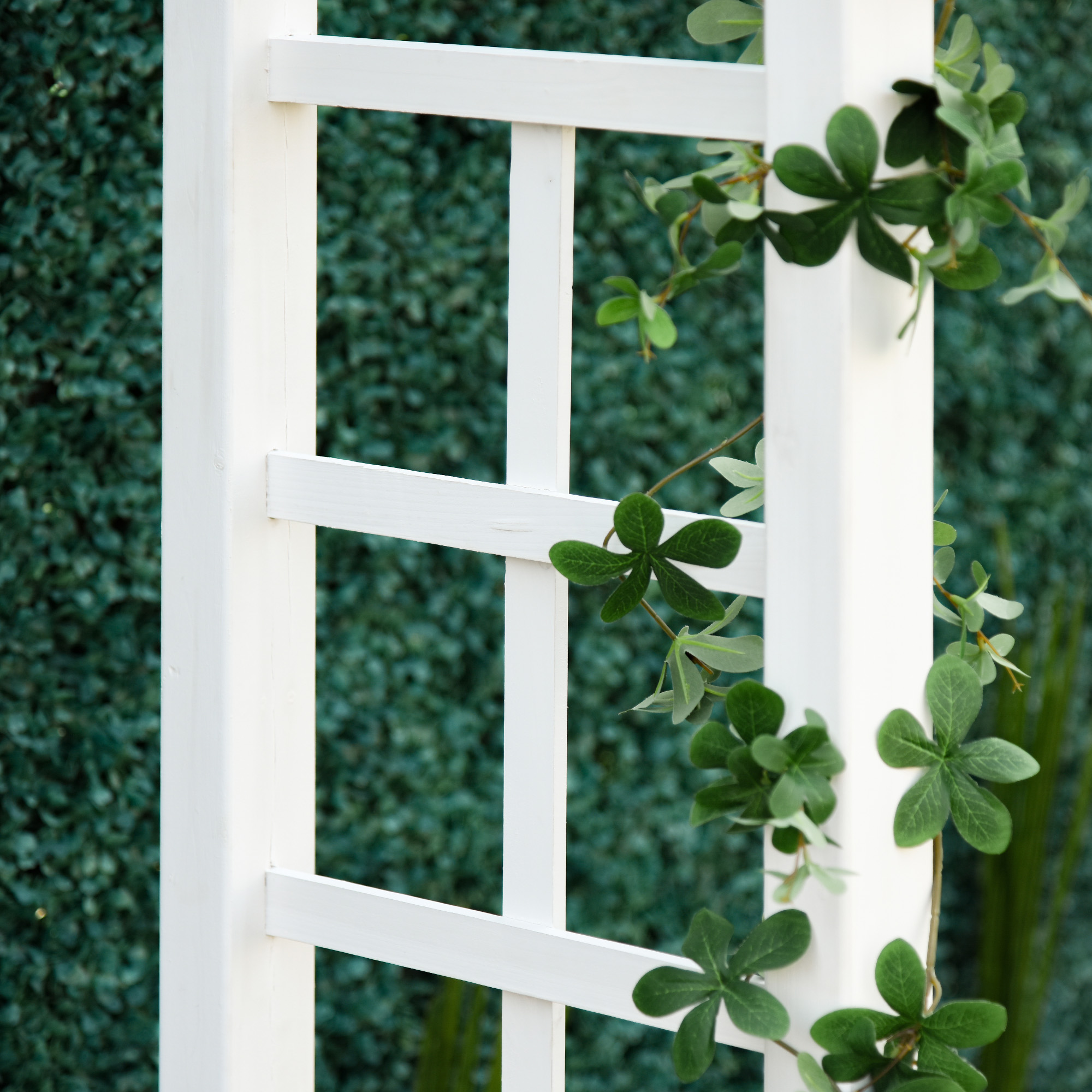 Outsunny 7' Wood Steel Outdoor Garden Arched Trellis Arbor with