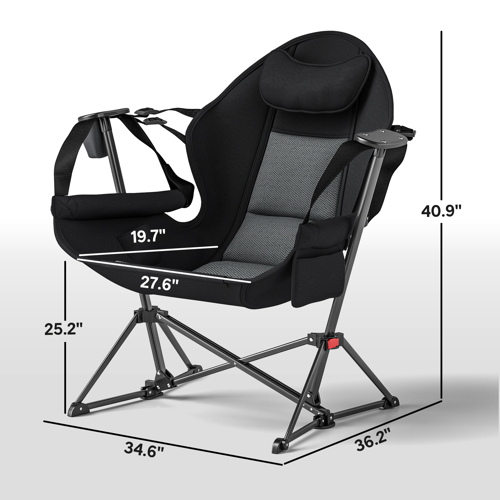 Outsunny Hammock Camping Chair Set of 2, Adjustable Back