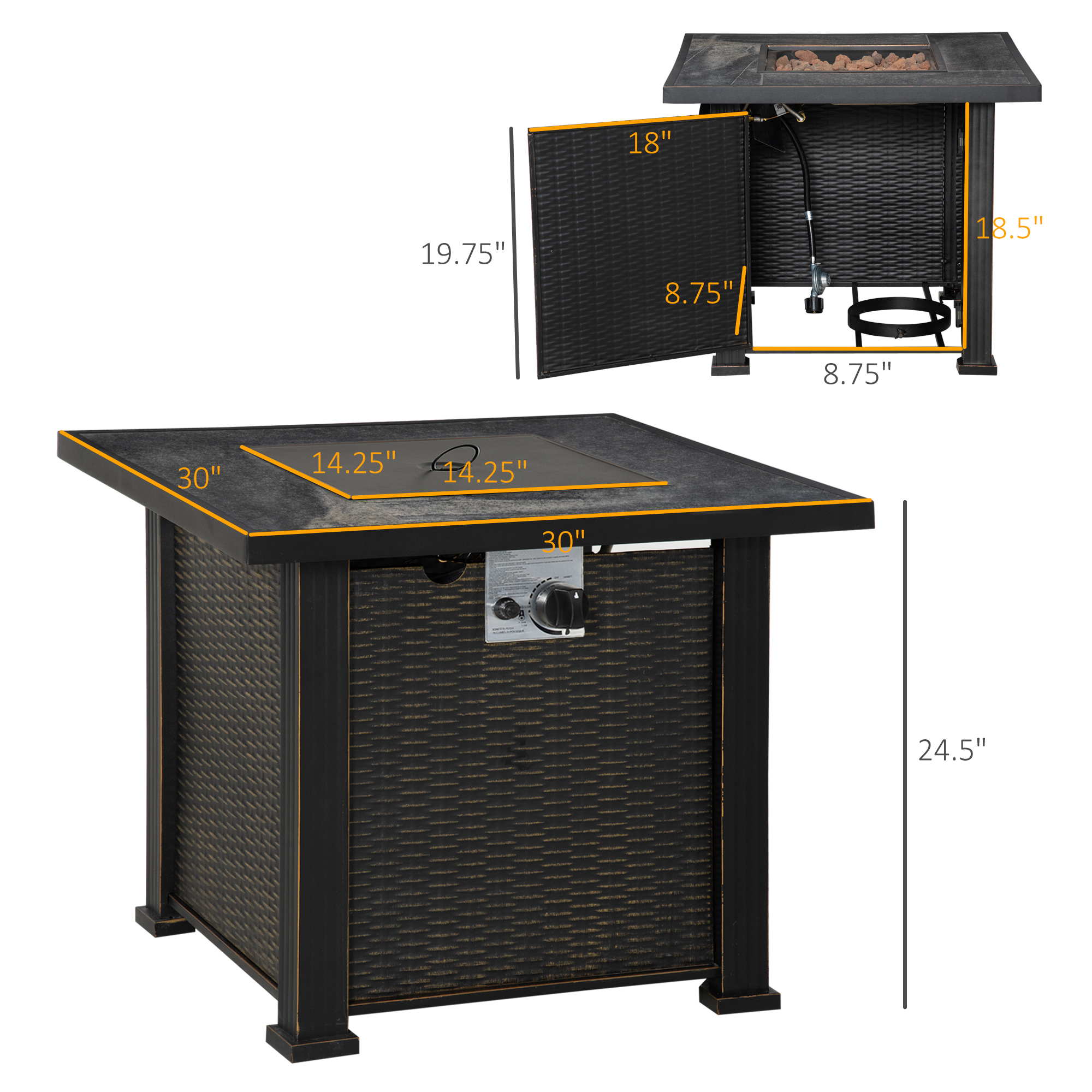 【USED】BGO TP TABLE 風 BONFIRE GO OUTSIDE Walton Bridge Outdoor Bar Table with Fire Pit – Kensington