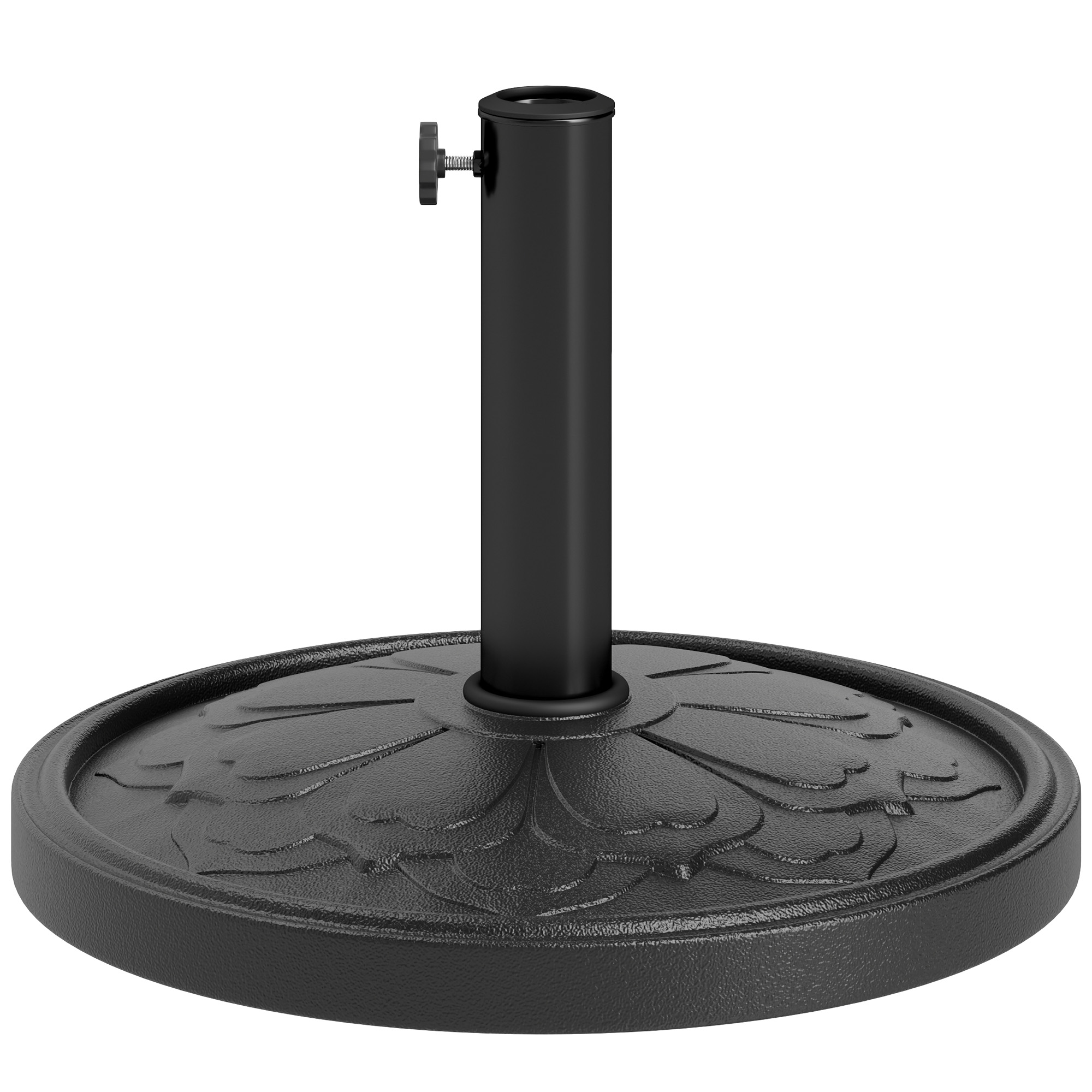 Outsunny Round Patio Umbrella Base, 26 lbs Resin Outdoor Umbrella Stand Base, Patio Umbrella Stand for 1.3"/1.5"/1.9" Umbrella Poles for Outdoor, Lawn