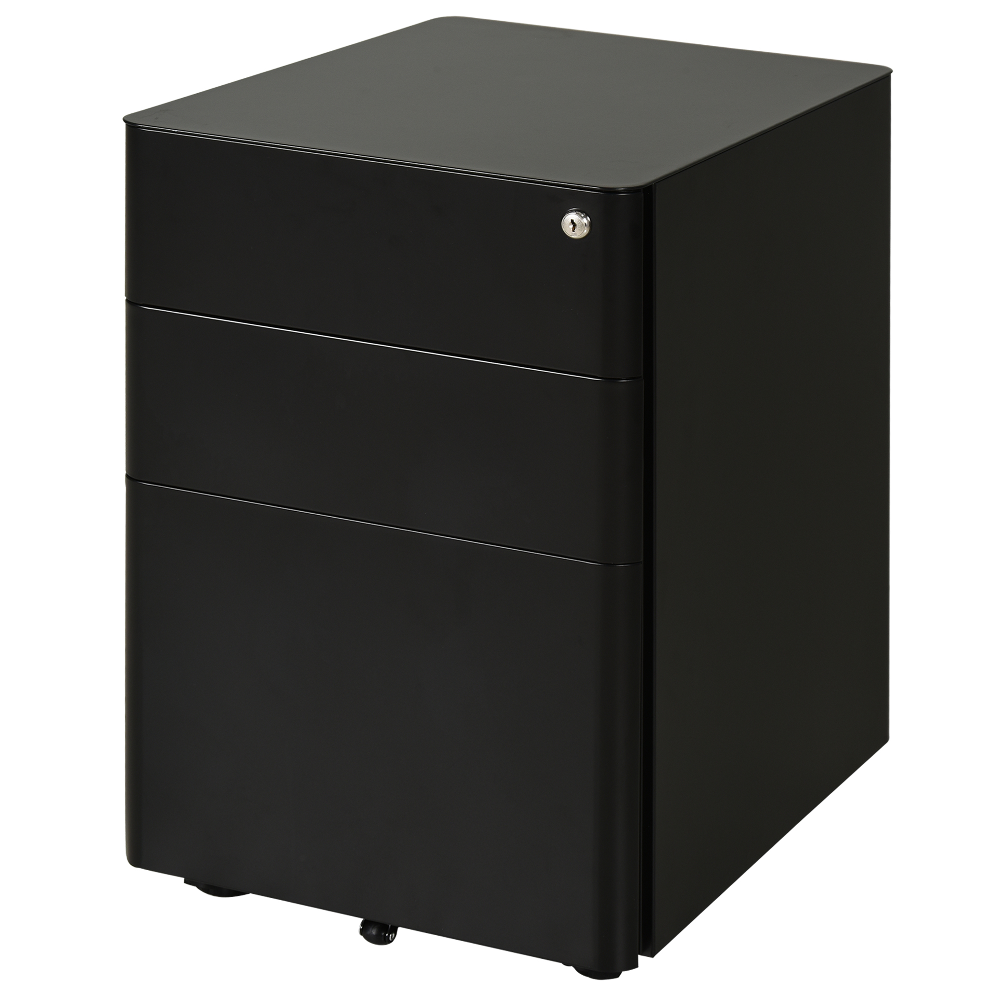 Rolling Workspace Organizer Unit with Castors for Legal, Metal Document Organizer Unit 3 Organizer Drawer, Letter, A4 File, Black 1