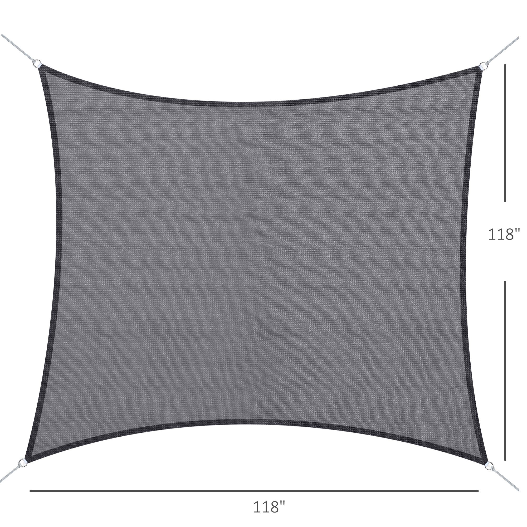 Outsunny 10ft x10ft Square Canopy Sun Sail Shade Garden