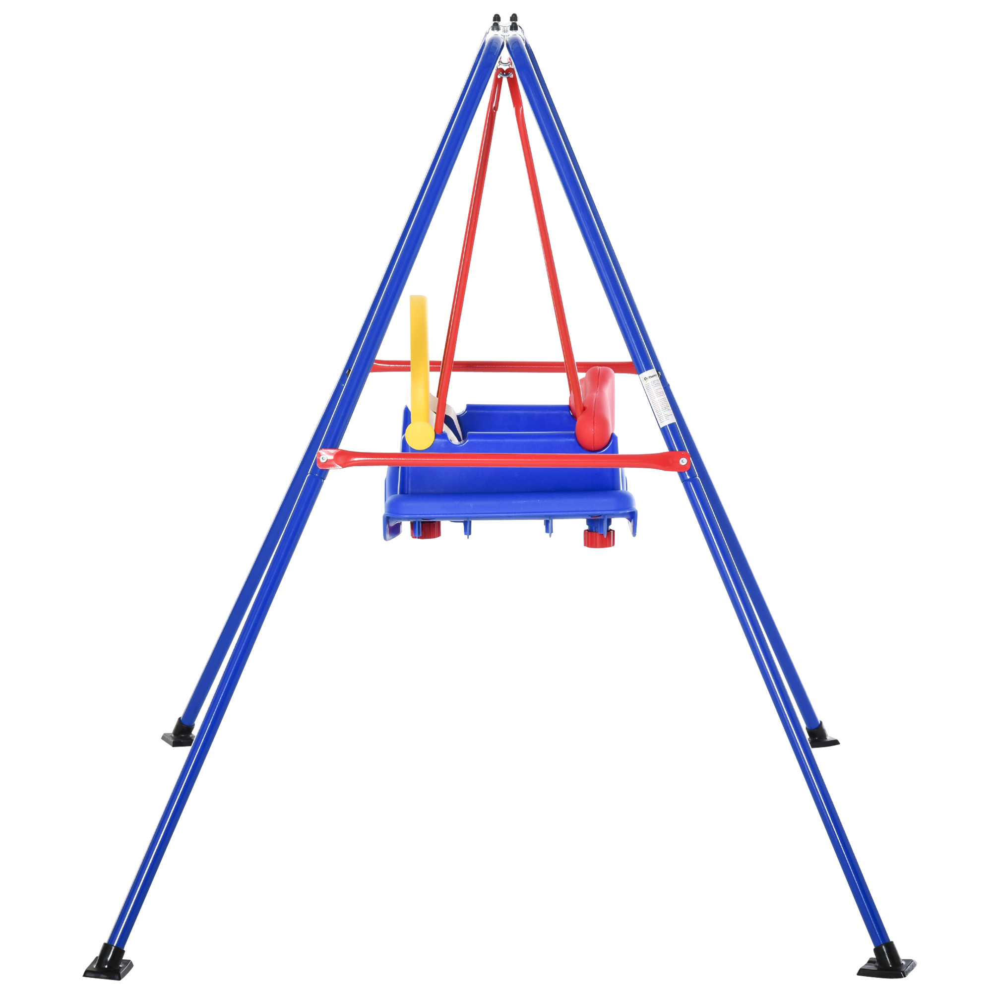 Outsunny Toddler Metal Swing Set with High Back Seat Safety