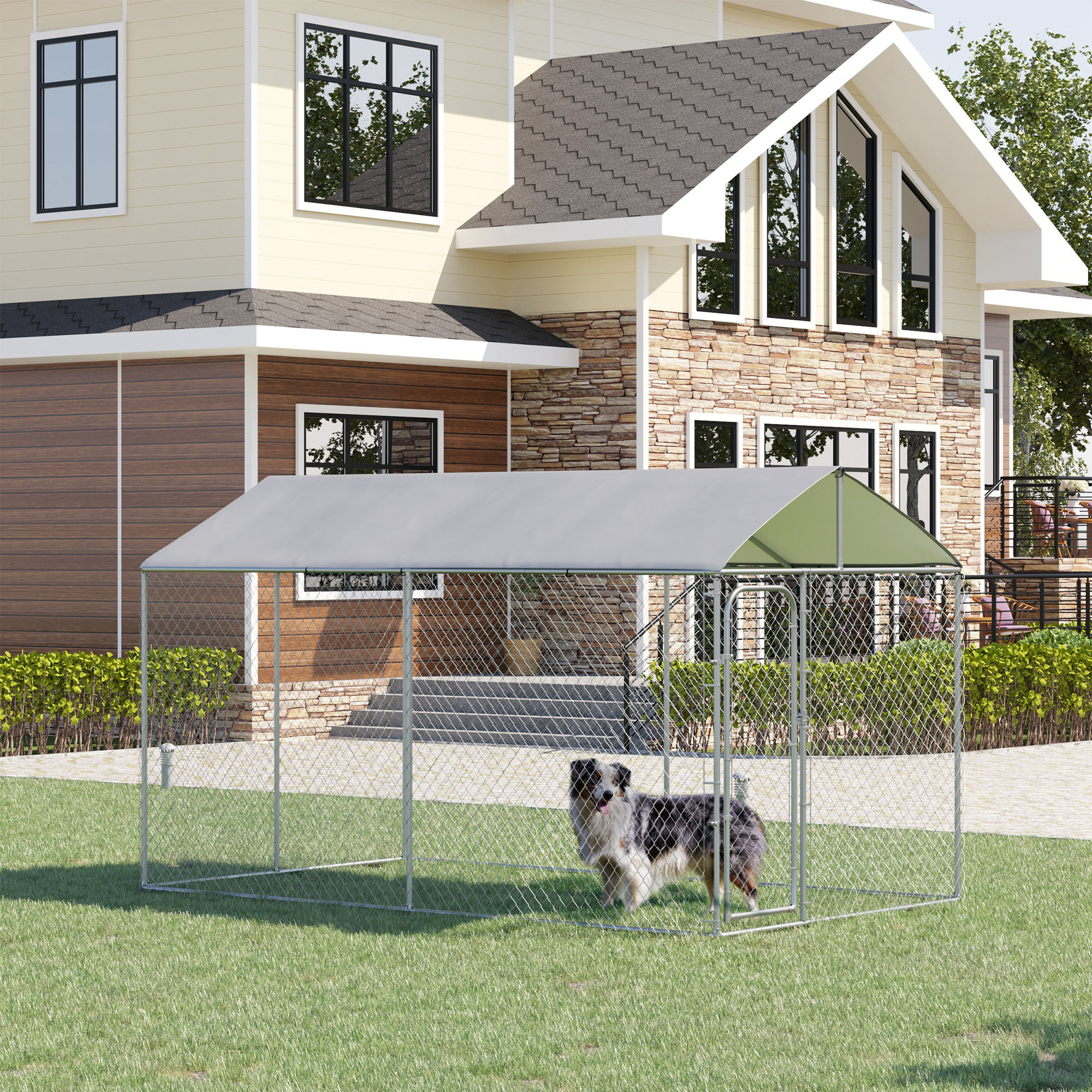 PawHut Dog Kennel Outdoor, Heavy Duty Playpen with Secure