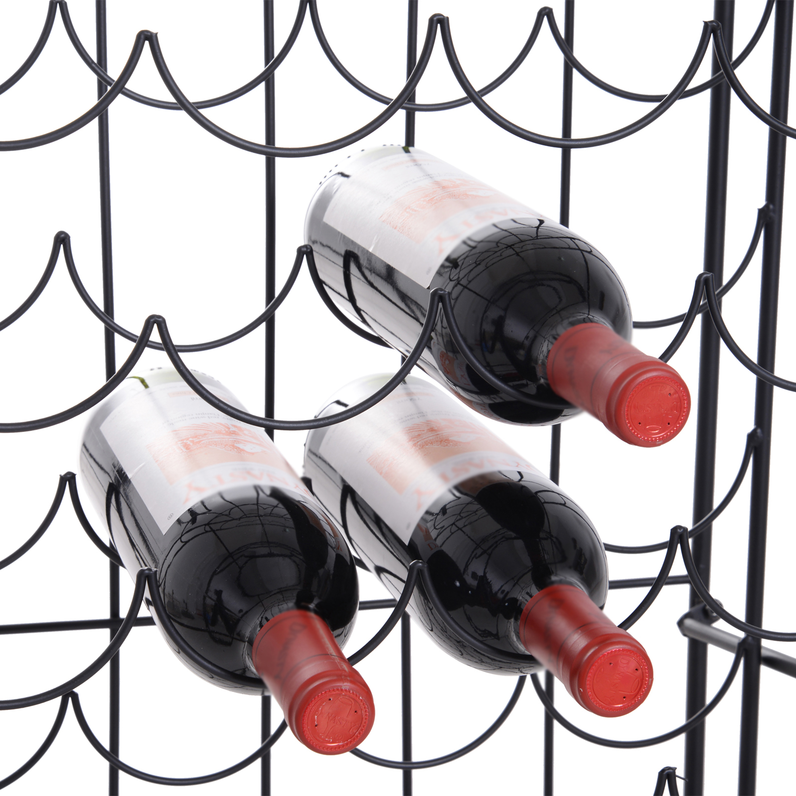 HOMCOM Wrought Iron Wine Rack Jail, Classic Black, for 35 Bottles, with Secure Lock | Aosom.com 5