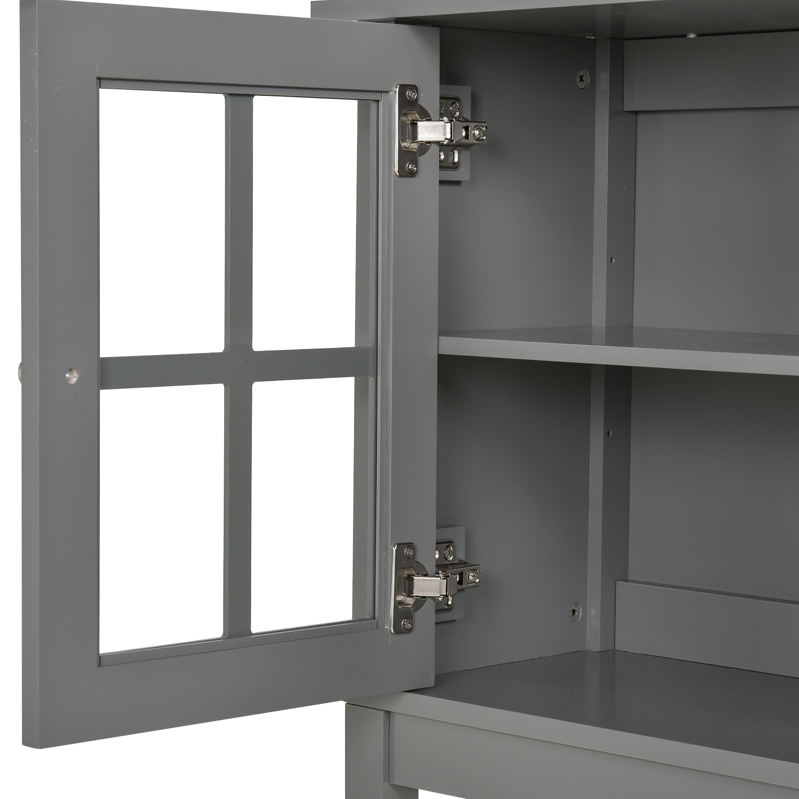 HOMCOM Sideboard Buffet Cabinet Modern Kitchen Storage with Glass Doors Gray | Aosom.com 6