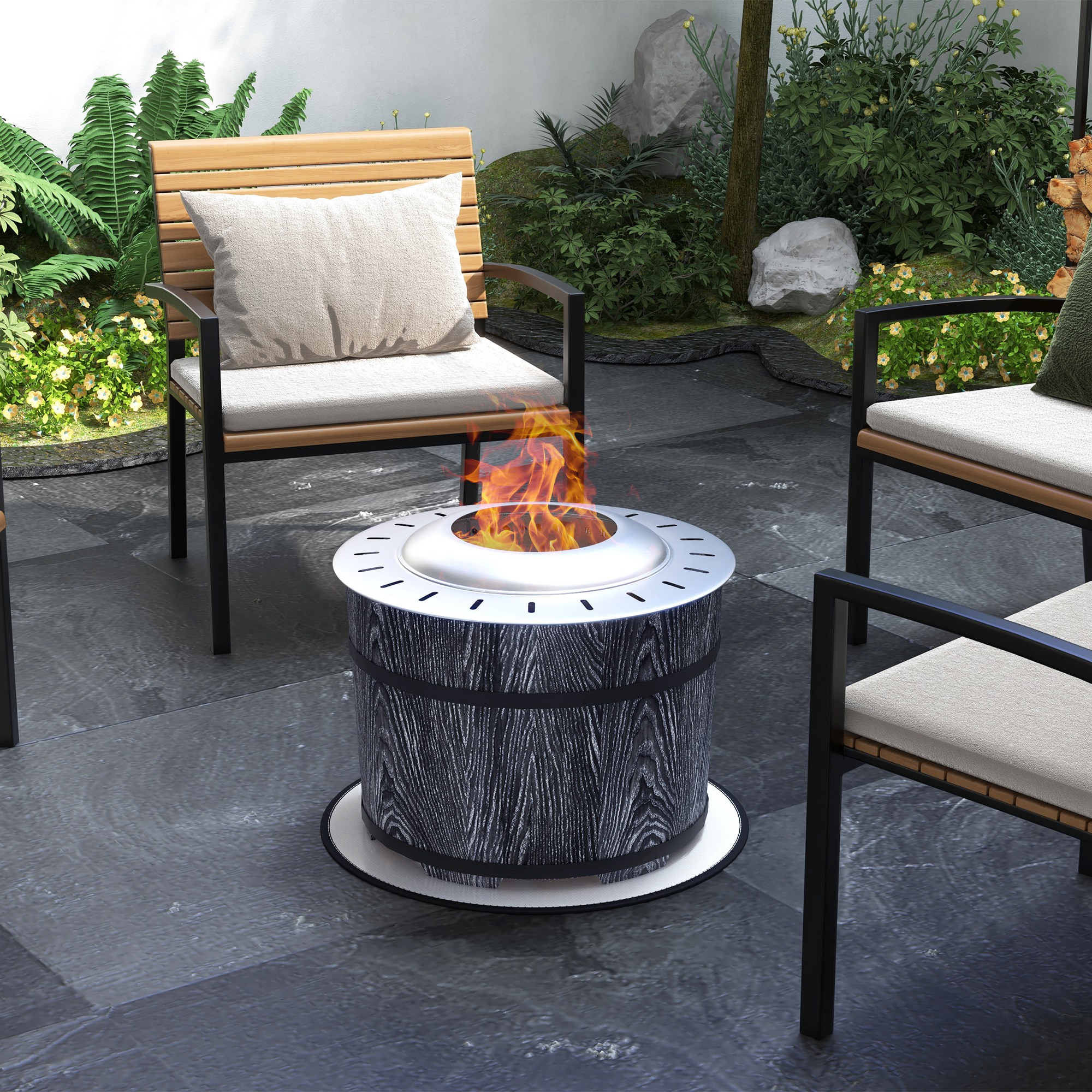 Outsunny Smokeless Fire Pit, Portable Camping Bonfire Stove