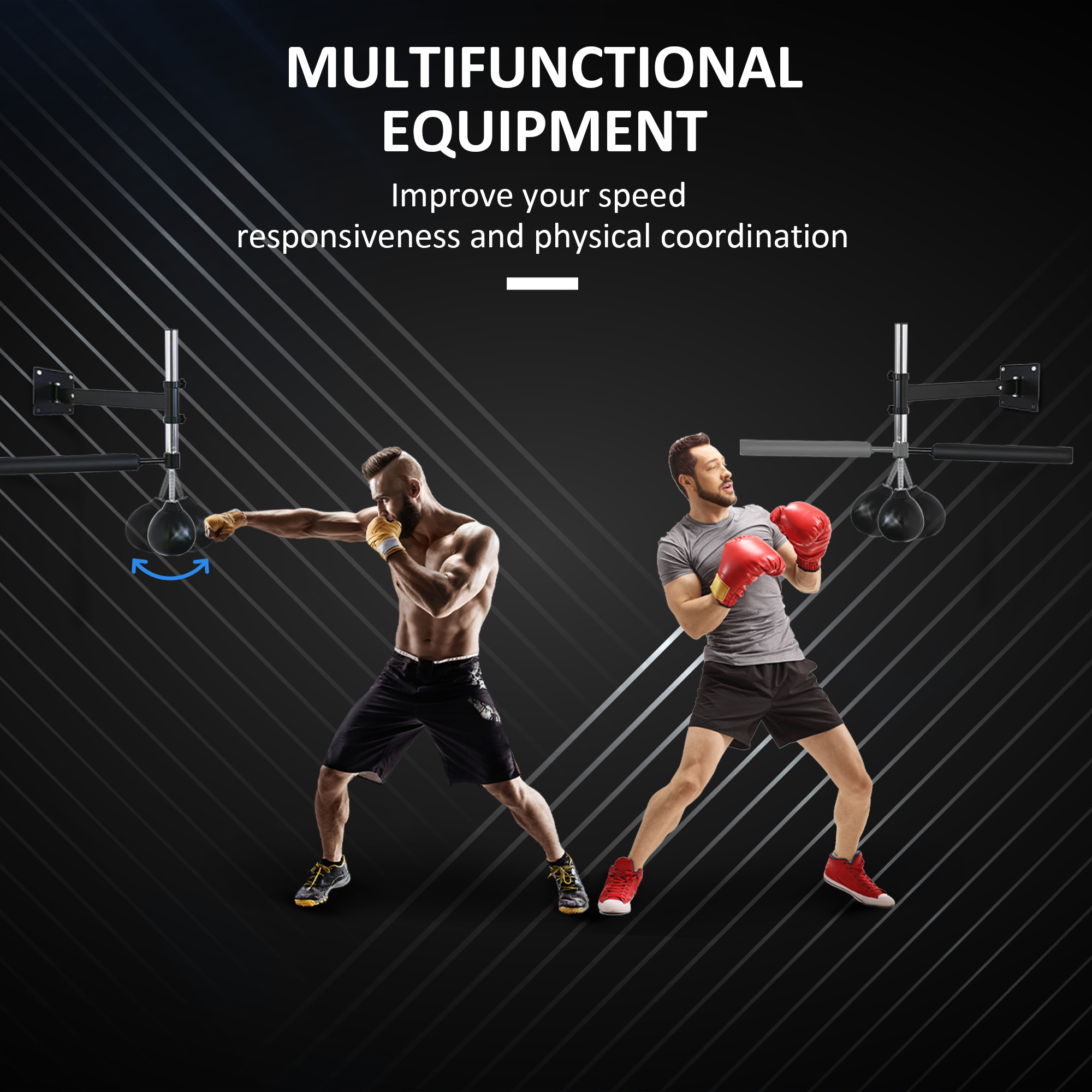 Soozier Wall Mount Reflex Boxing Trainer, 360° Rotating