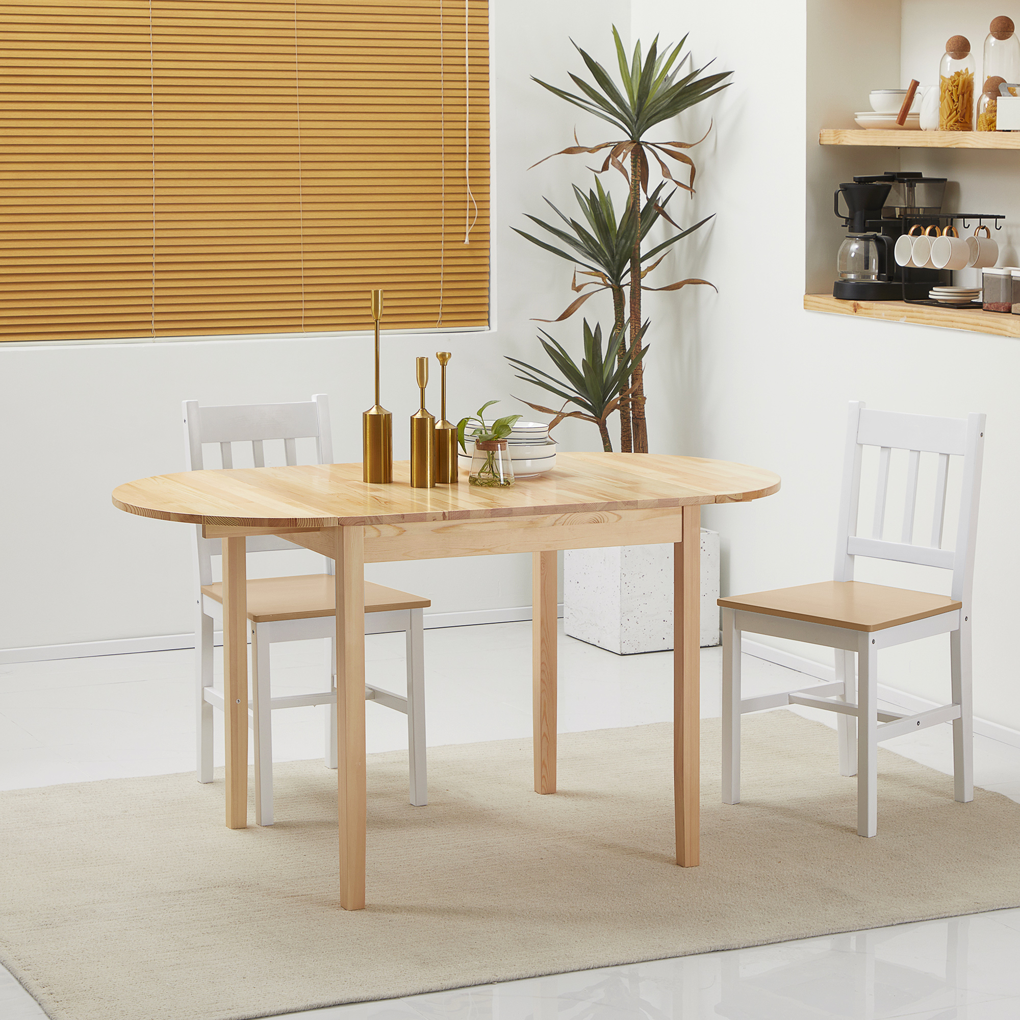 HOMCOM Solid Wood Kitchen Table, Drop Leaf Tables for Small Spaces ...