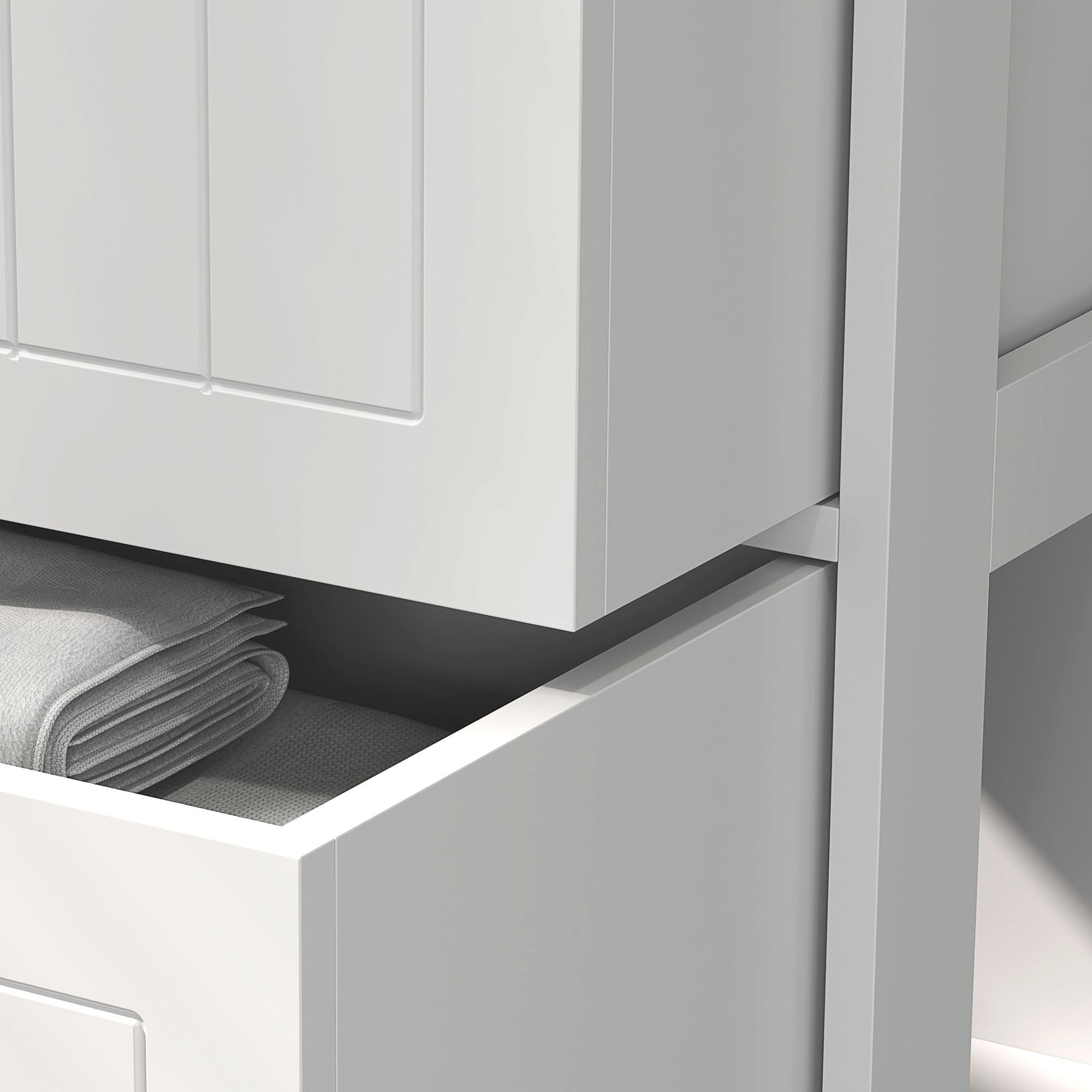 HOMCOM Narrow Bathroom Storage Cabinet, Bathroom Cabinet with 3 Drawers & 2 Open Shelves, Slim Bathroom Floor Cabinet, White 5