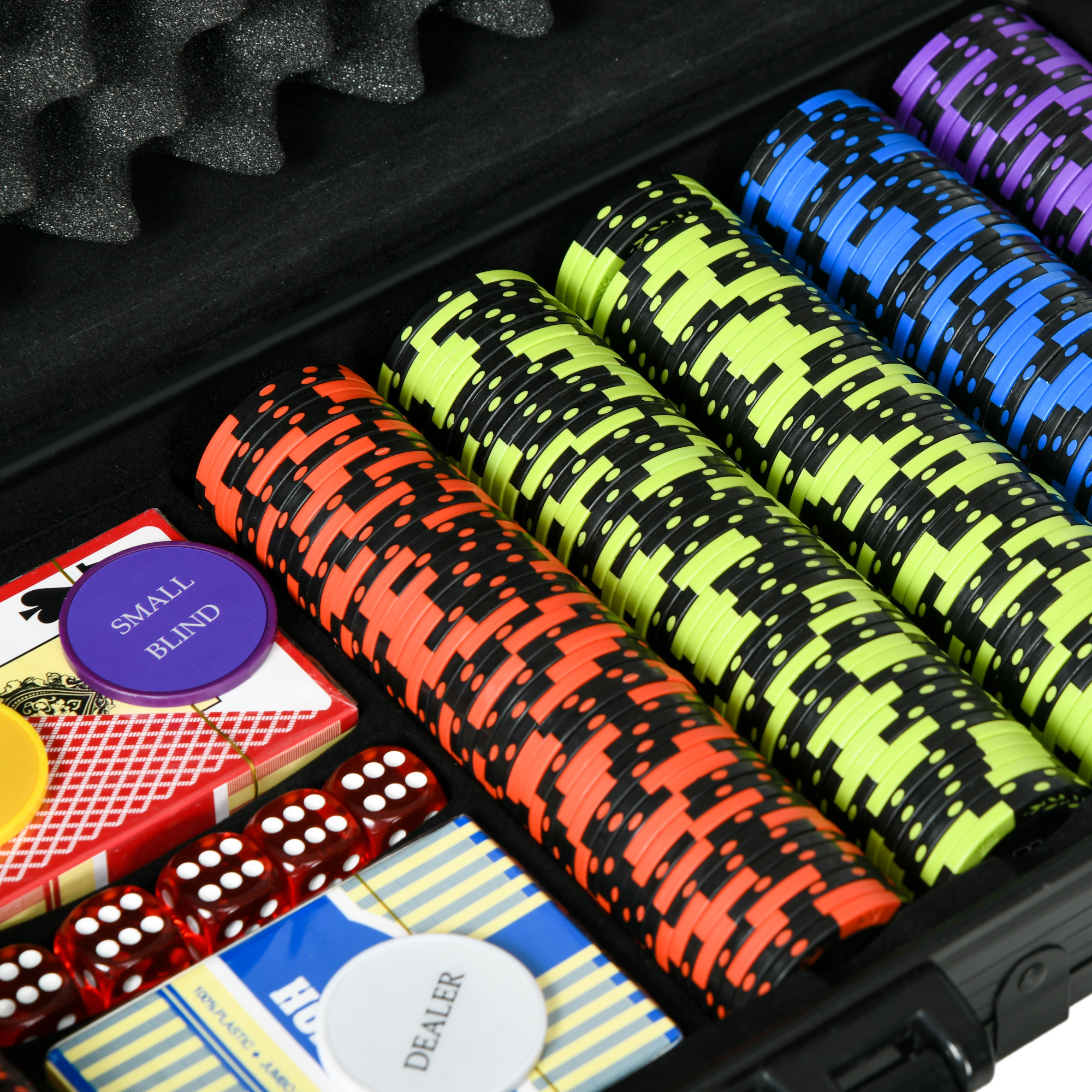 Soozier 500PCs 14 Gram Clay Poker Chips Set Casino Poker