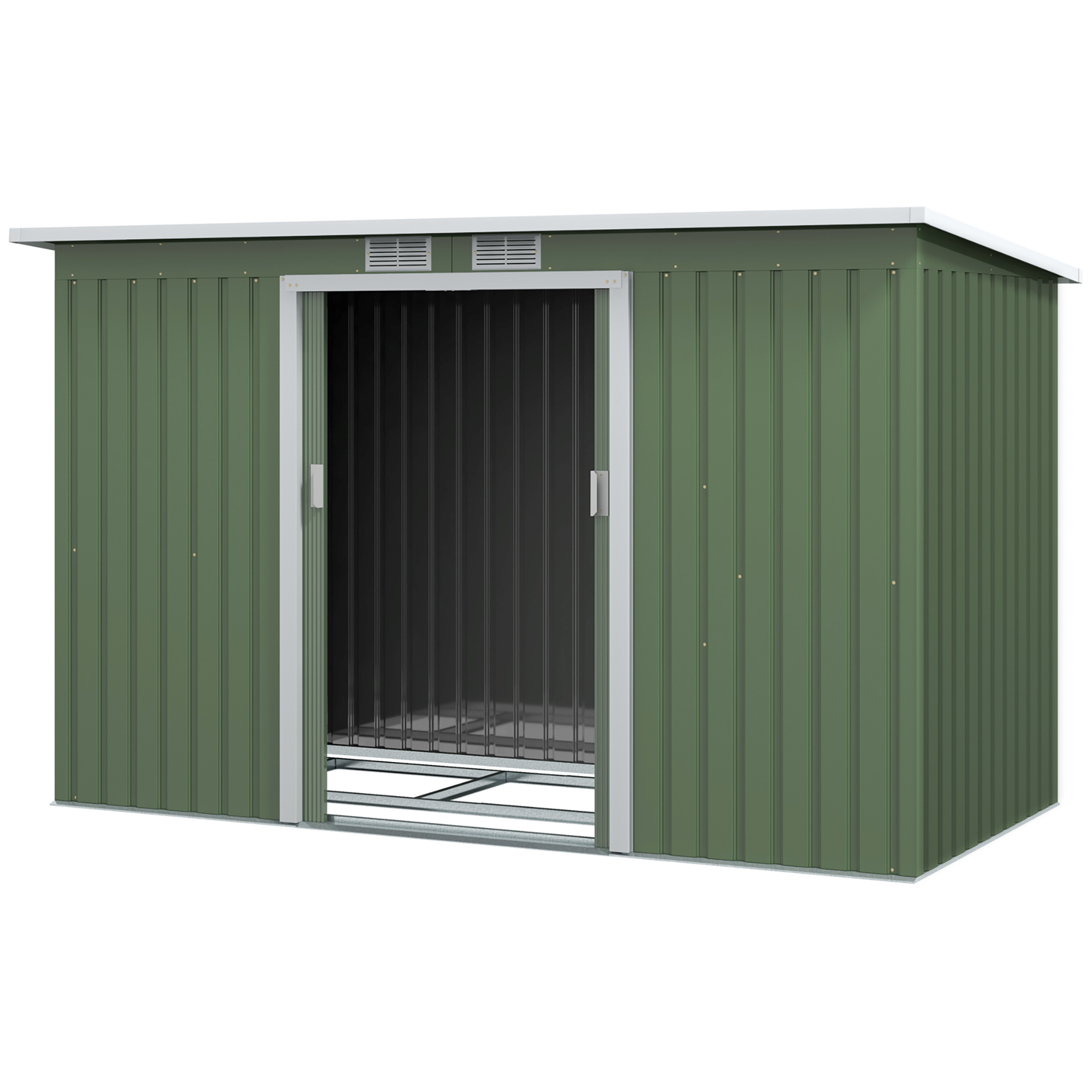 Outsunny 6.5x4FT Galvanised Metal Shed with Foundation