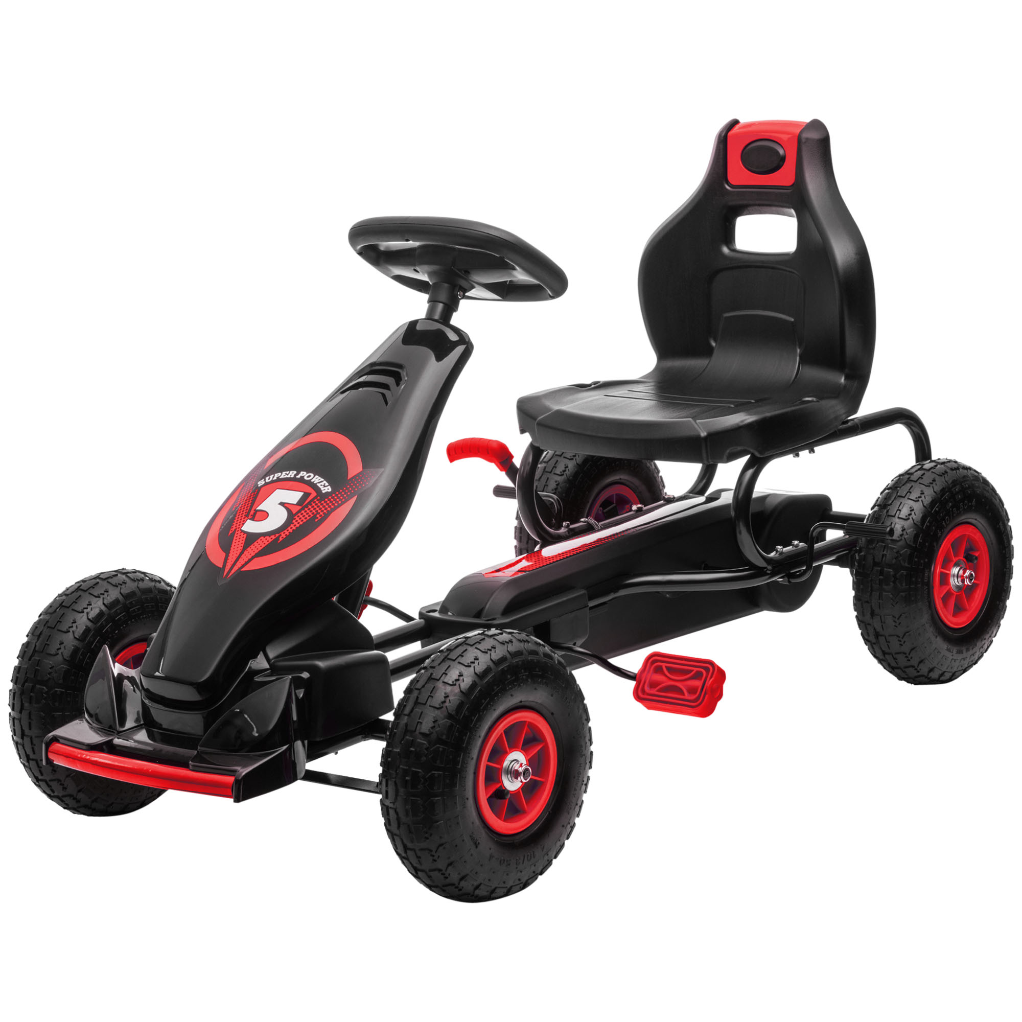 Aosom Kids Pedal Go Kart Pedal Car, Outdoor Ride on Toys with