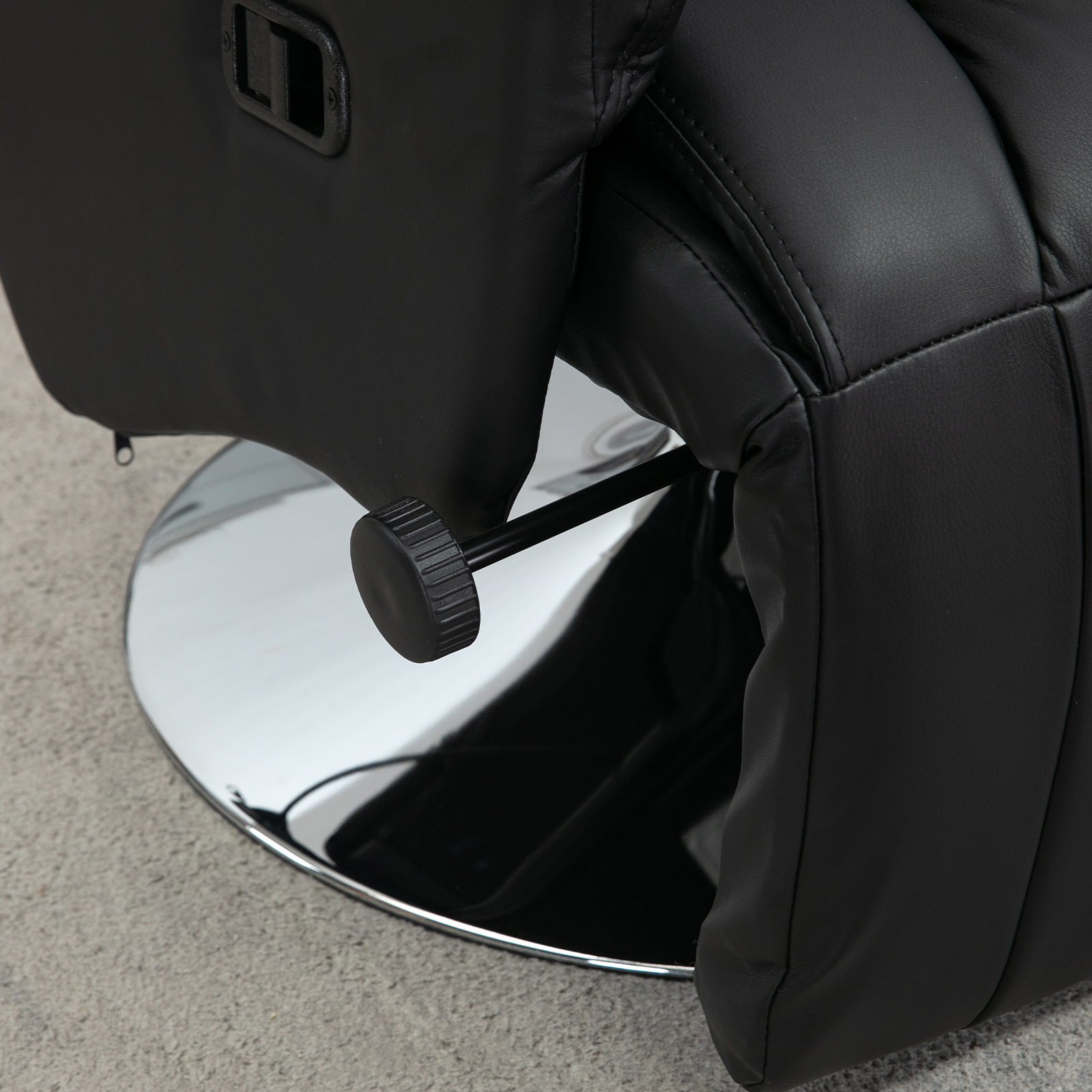 HOMCOM Adjustable Swivel Recliner Chair, PU Leather with Footrest, Padded Arms, Steel Base, Black | Aosom.com 5