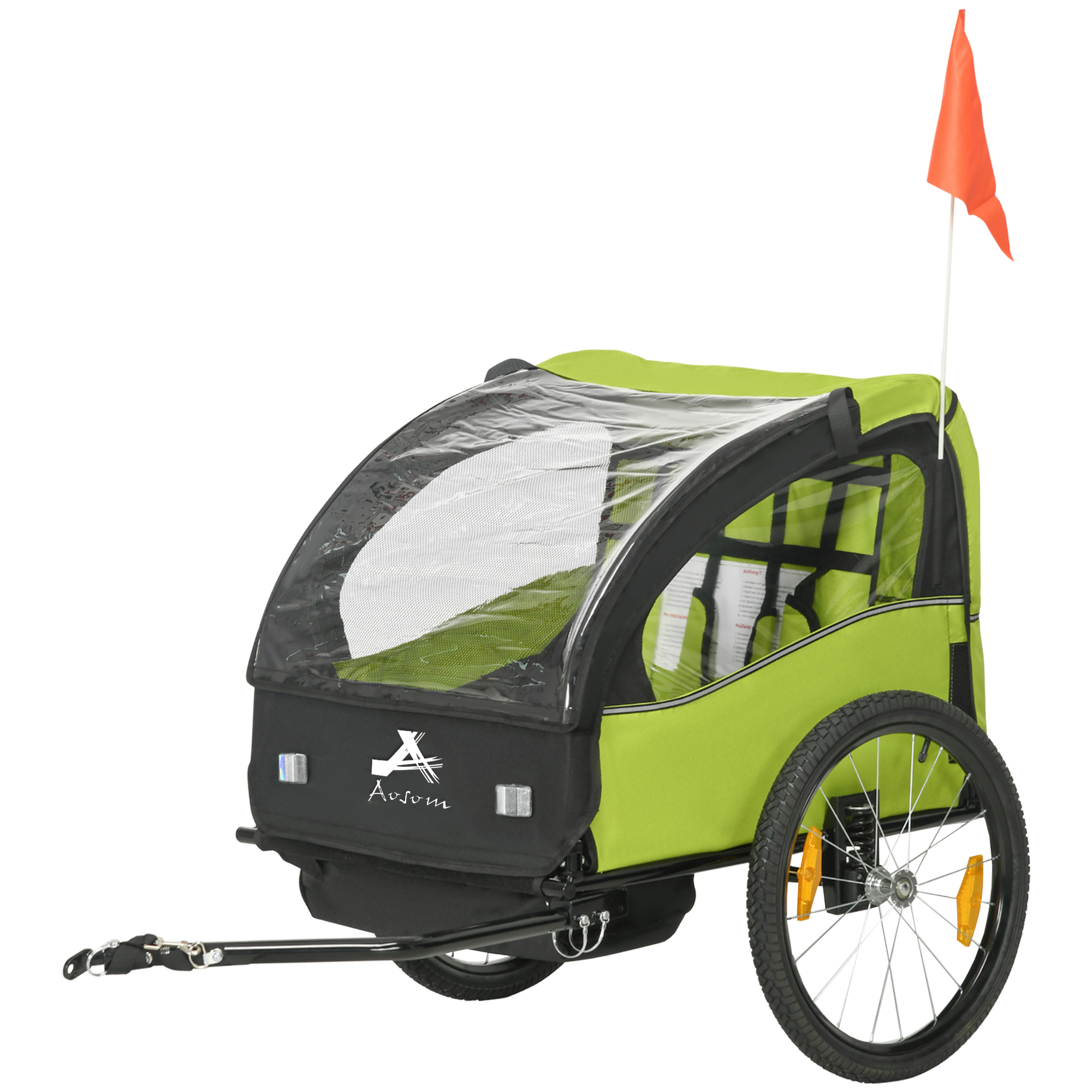 Aosom Seat Bike Trailer for Kids, Baby Stroller with Storage Bag