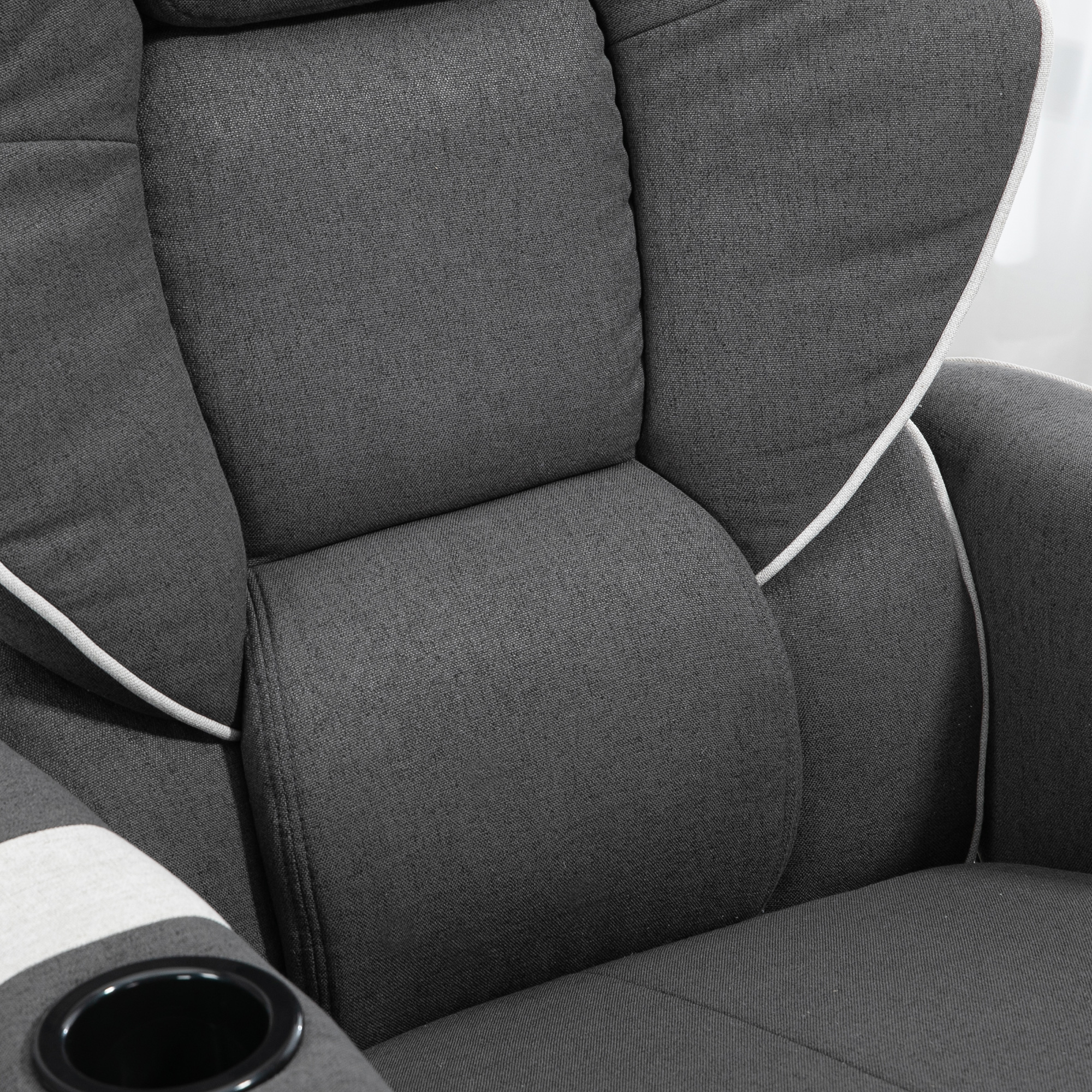 HOMCOM Manual Recliner, Swivel Lounge Armchair with Footrest and 2 Cup Holders for Living Room, Home & Office, 150° Reclining Function, Black 6
