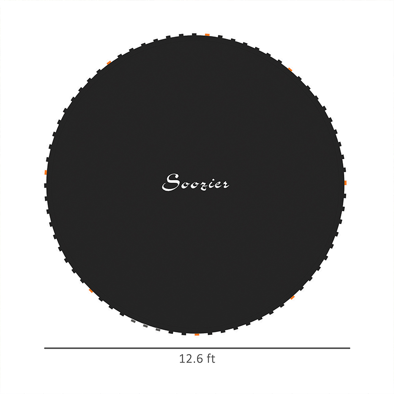 Soozier Trampoline Mat Replacement, Fits 12'/14' Trampoline with 72/80 V-Hooks & 5.5" Springs, Black | Aosom.com 1