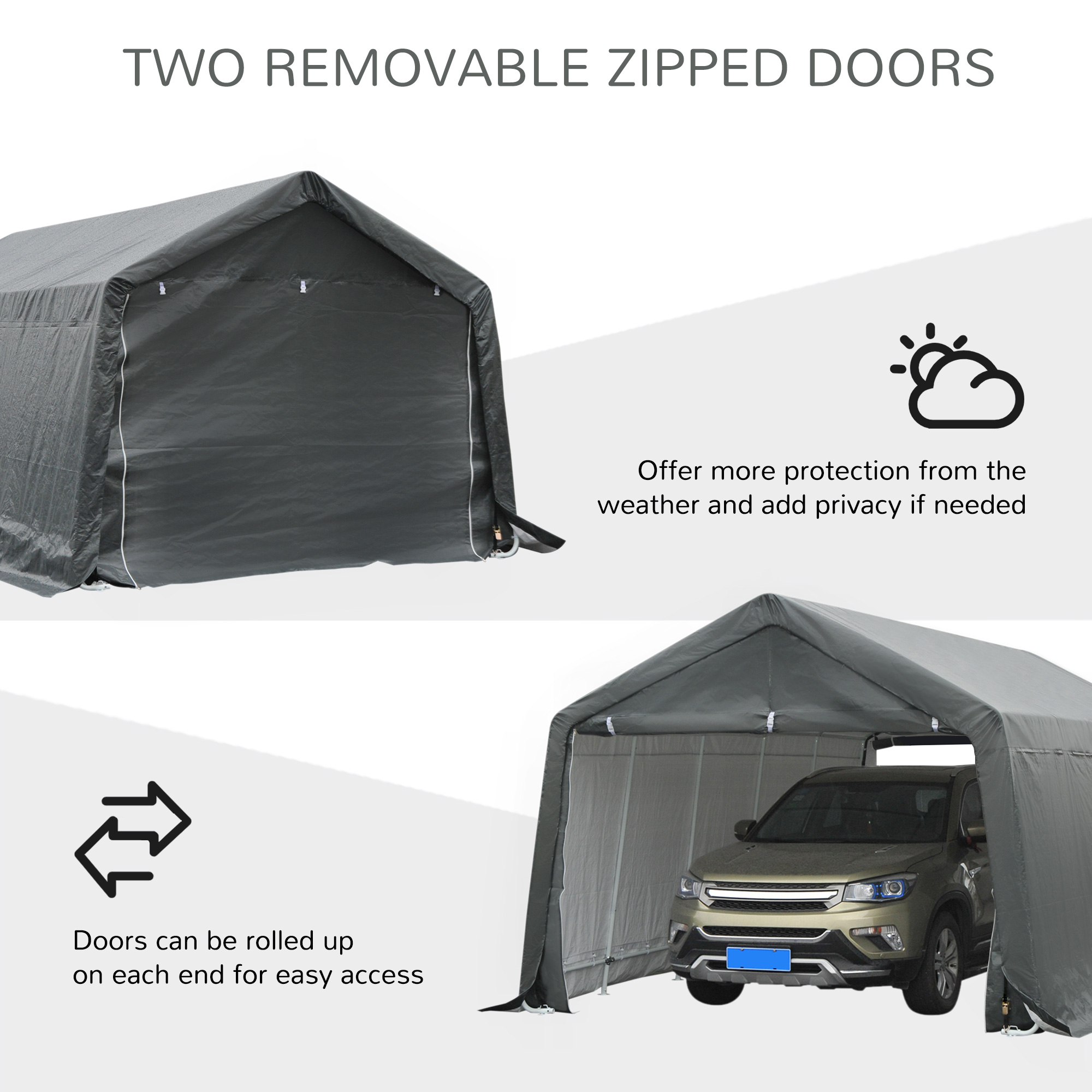 Outsunny 12' x 20' Heavy Duty Caport Canopy Tent for Cars