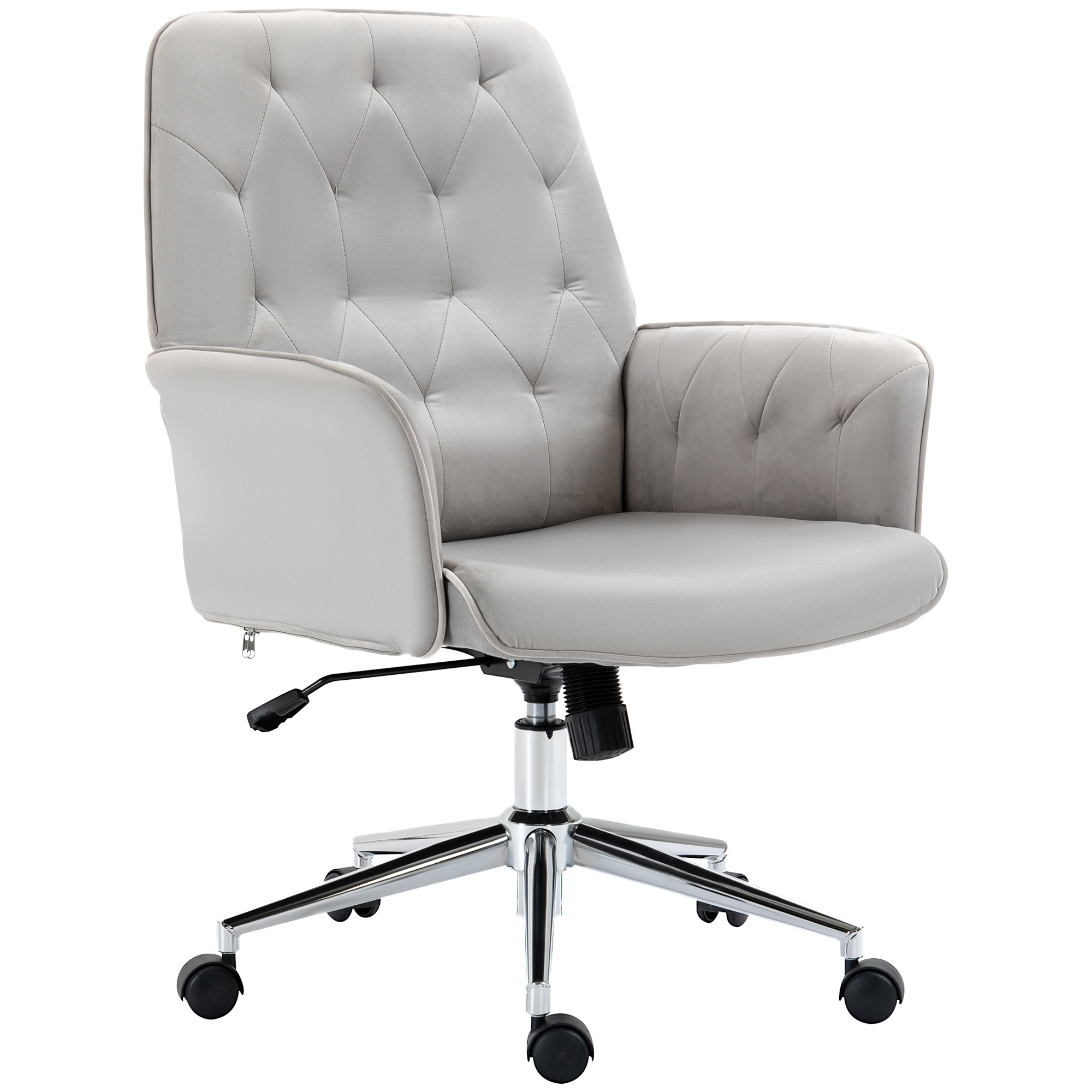Vinsetto Modern Mid-Back Tufted Linen Fabric Home Office