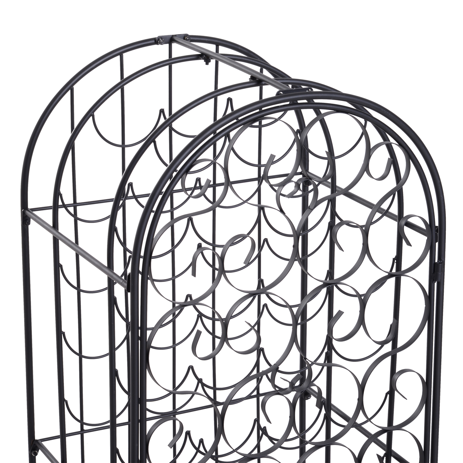 HOMCOM Wrought Iron Wine Rack Jail, Classic Black, for 35 Bottles, with Secure Lock | Aosom.com 4