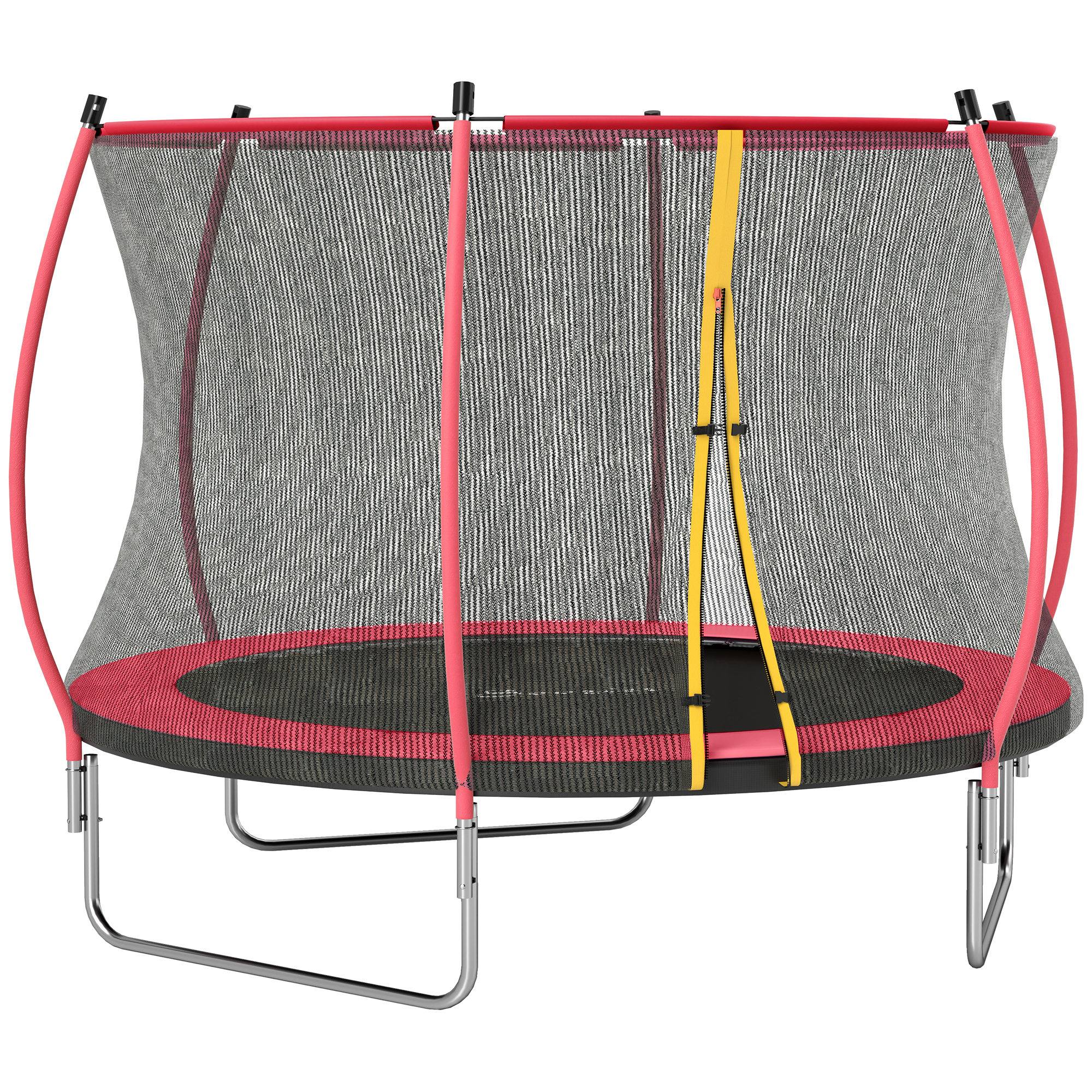 Soozier 10ft Outdoor Trampoline with Net Enclosure, Curved Poles