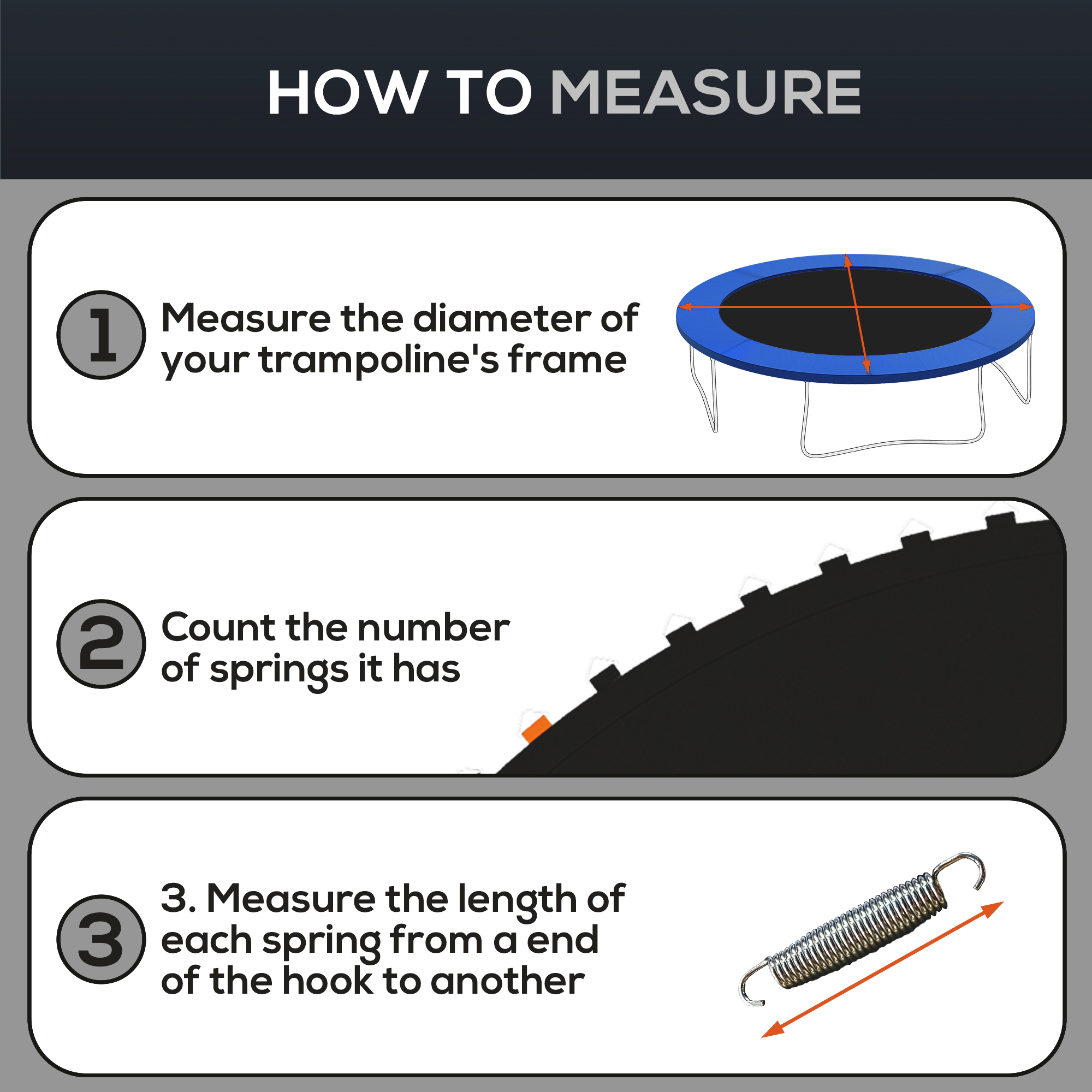 Soozier Trampoline Replacement Mat, Fits 12' Trampoline w/ 72 V-Hooks & 5.5" Springs (Spring & Frame not Included),  Black 5