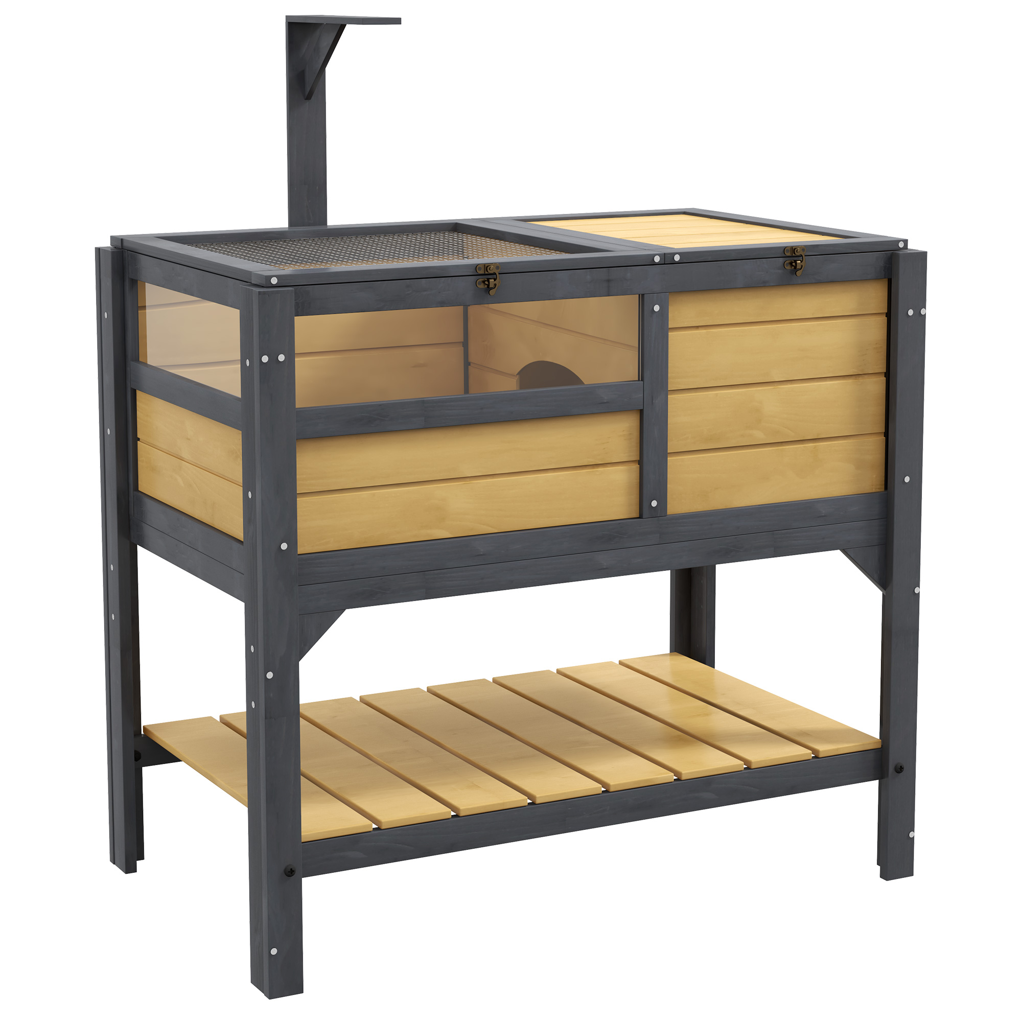 PawHut Tortoise Habitat with Shelf Storage, Tortoise Enclosure