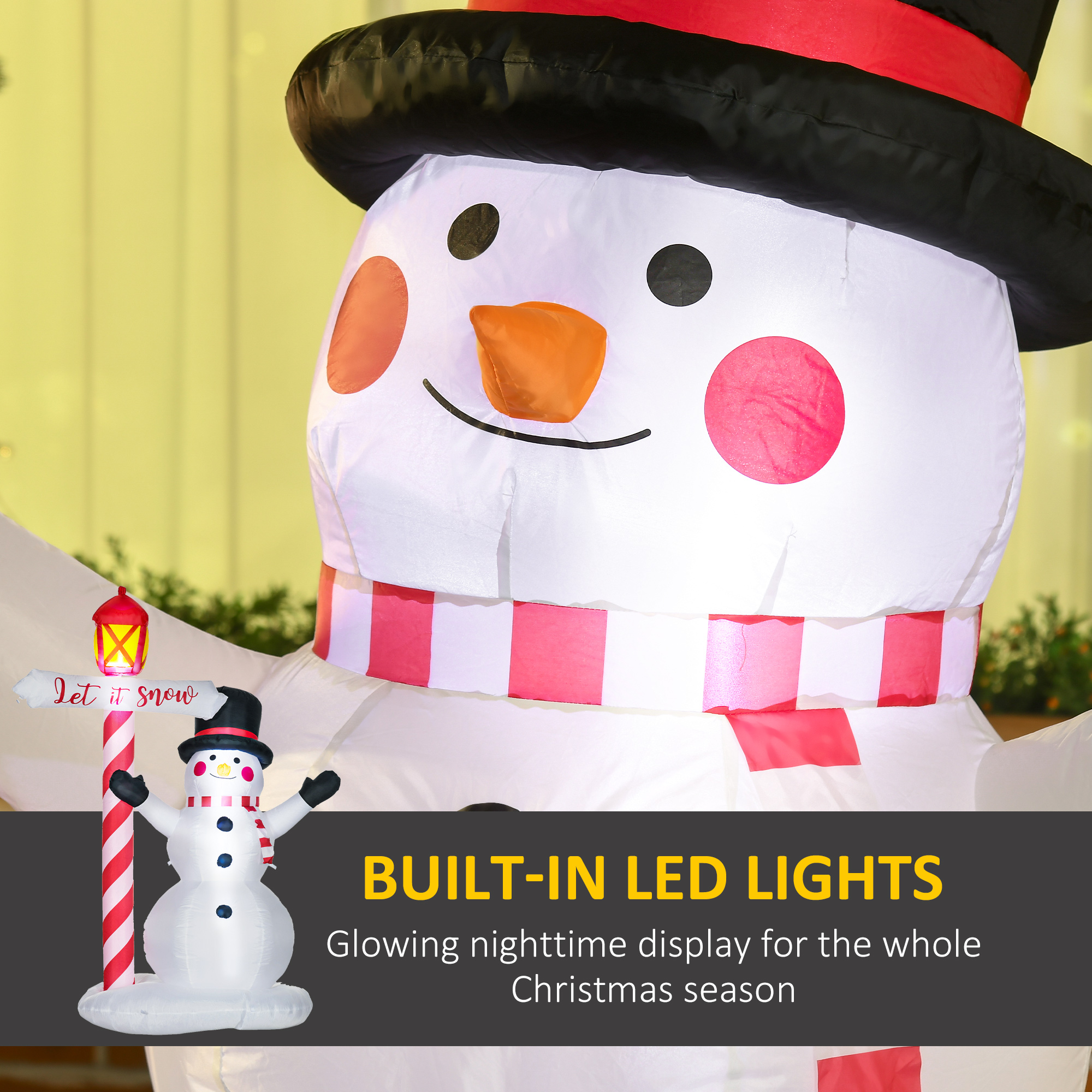 HOMCOM 7ft Christmas Inflatables Decorations Snowman with