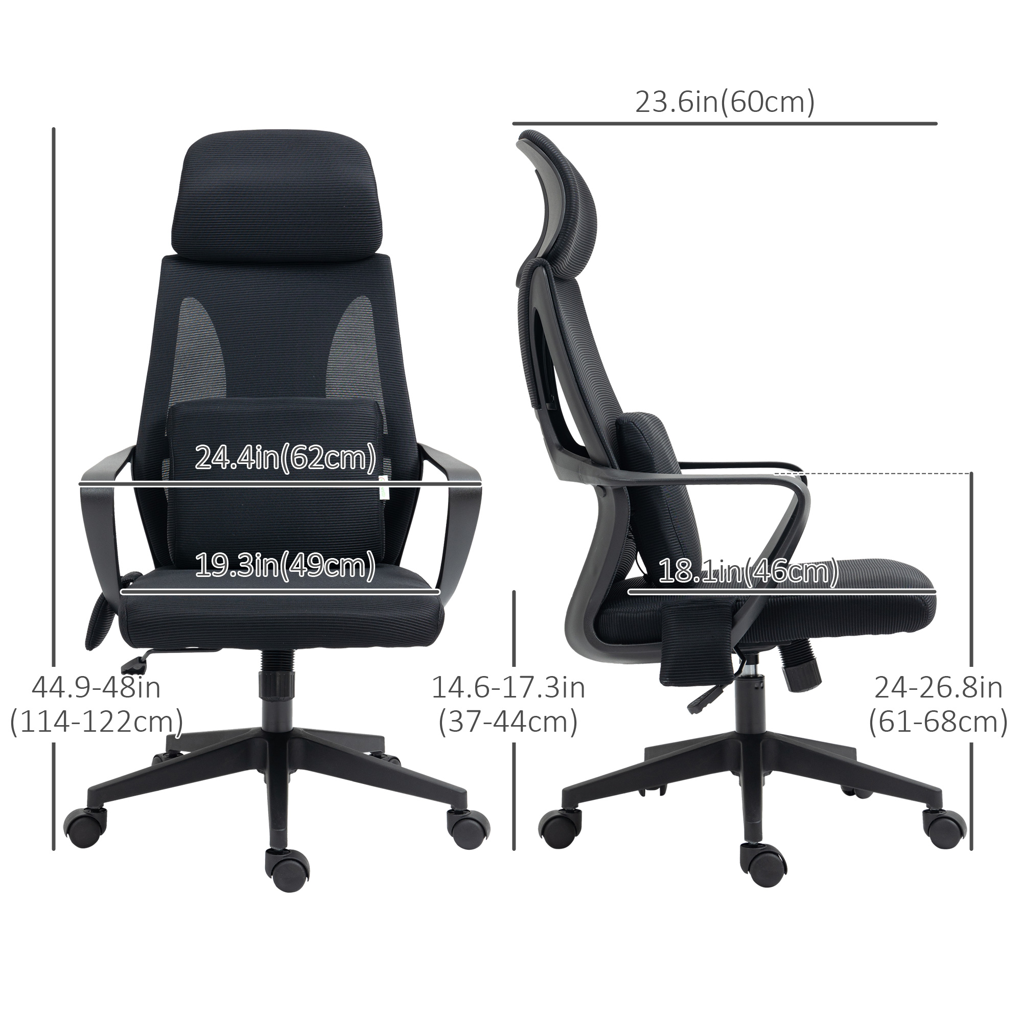 Vinsetto Office Chair High Back, Ergonomic Mesh Computer