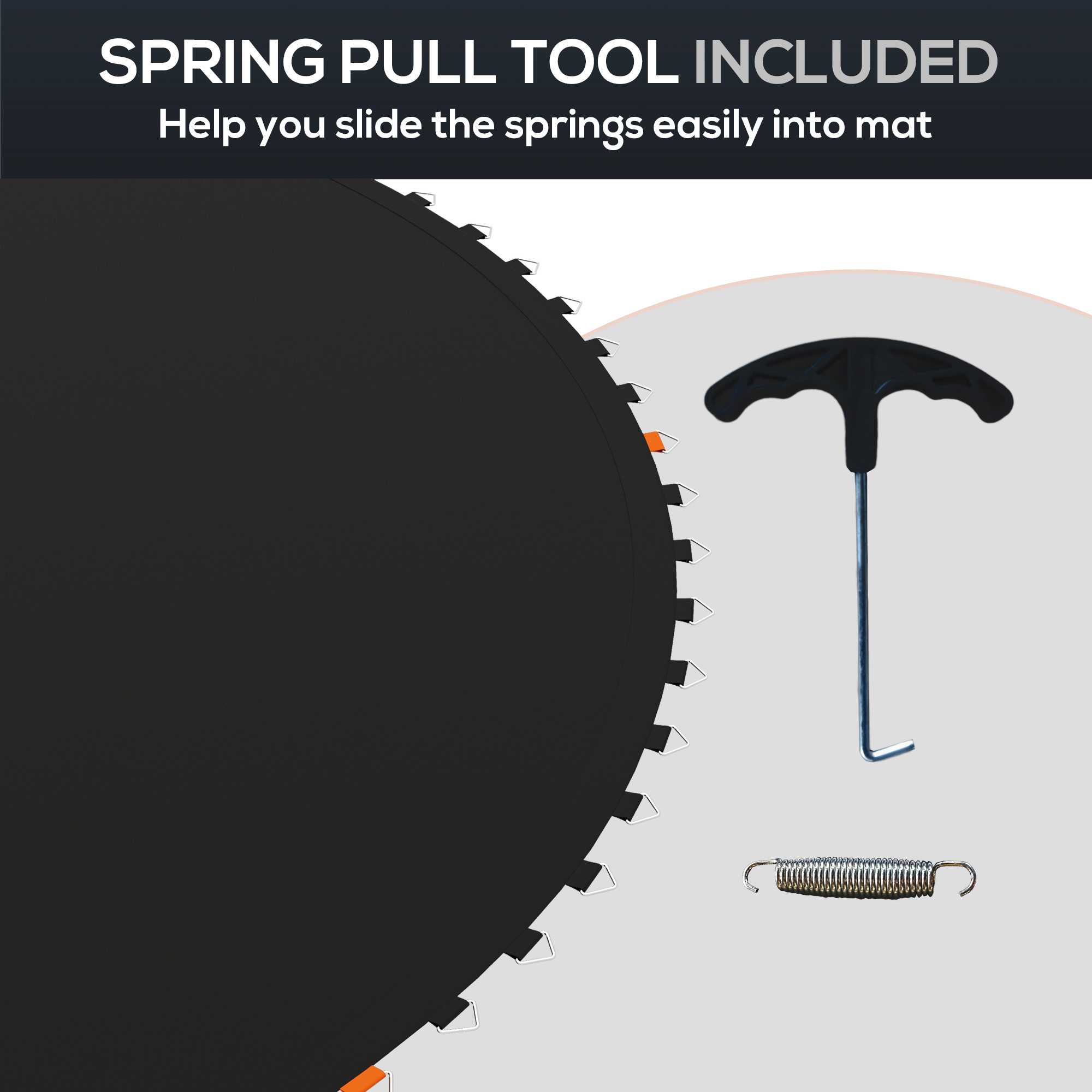 Soozier Trampoline Replacement Mat, Fits 12' Trampoline w/ 72 V-Hooks & 5.5" Springs (Spring & Frame not Included),  Black 4