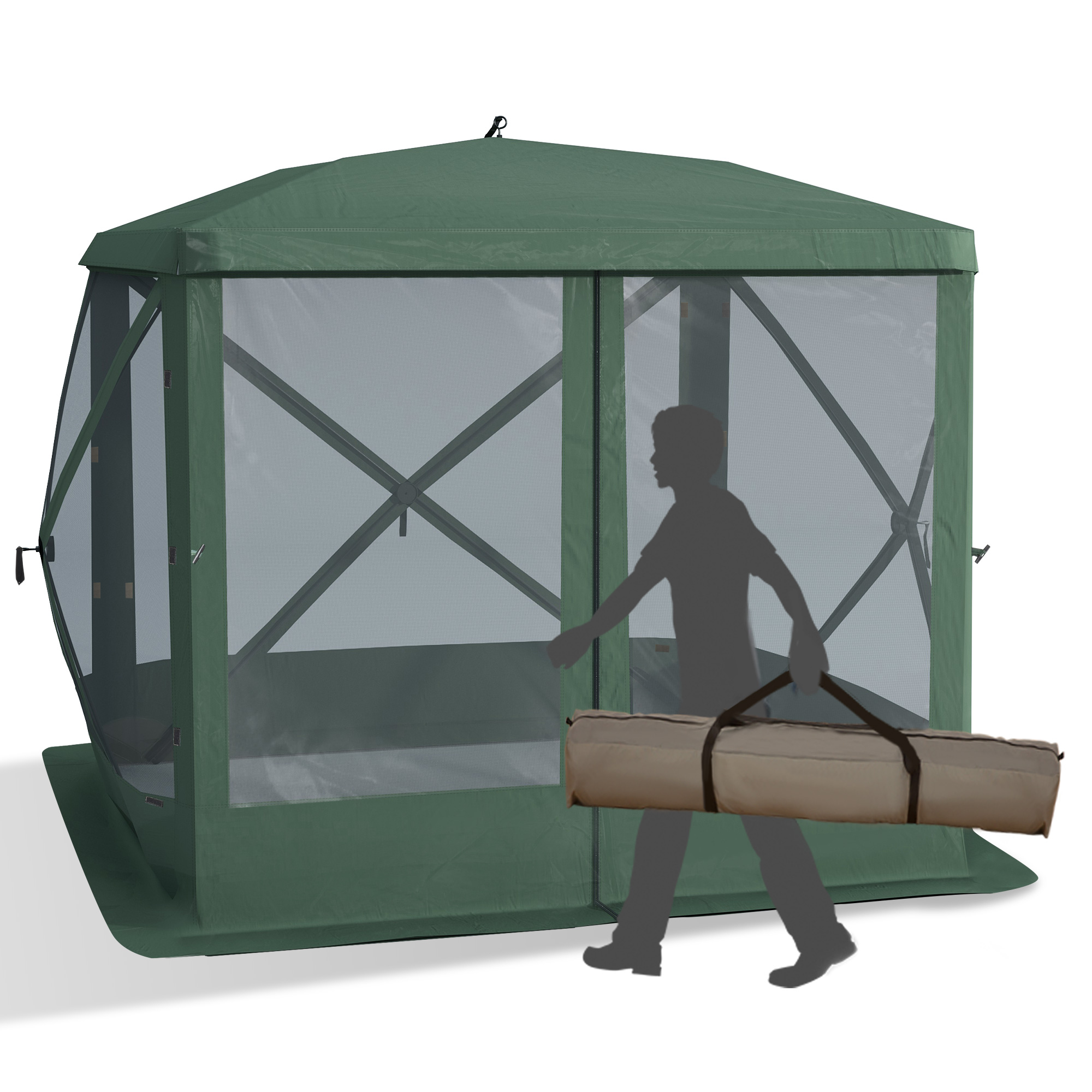 Outsunny Pop-Up Screen House Gazebo Camping Outdoor Instant Setup