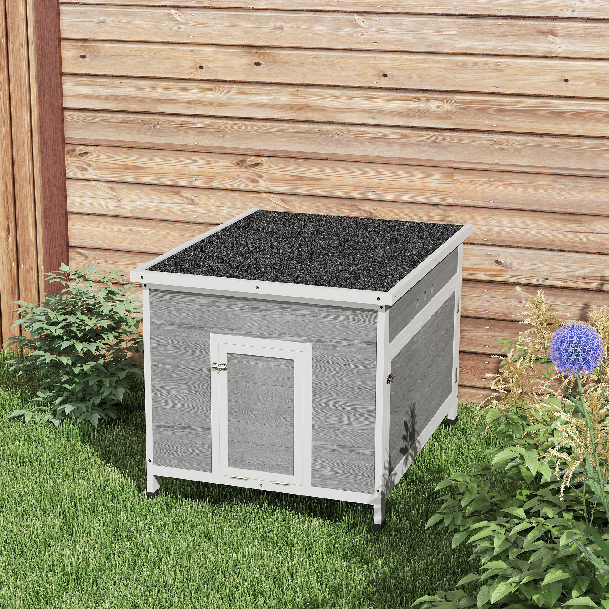 PawHut Wooden Duck Coop with Openable Roof, Removable Floor