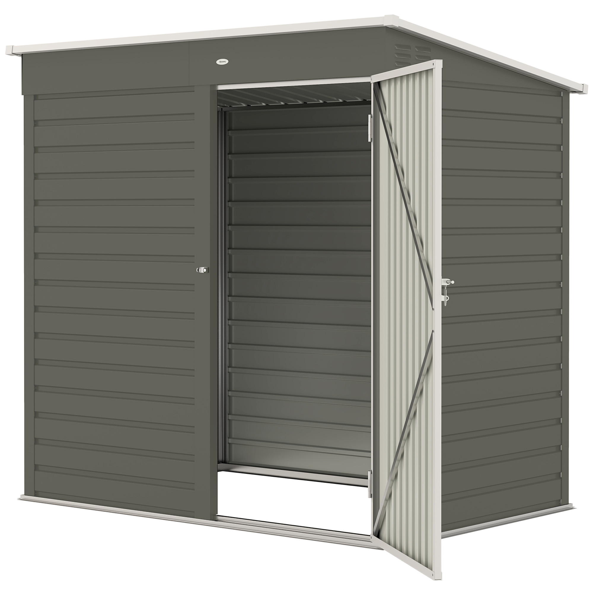 Outsunny 6' x 4' Outdoor Garden Shed, Metal Storage Shed with Lockable Door and Gloves for Backyard Garden Patio, Light Gray