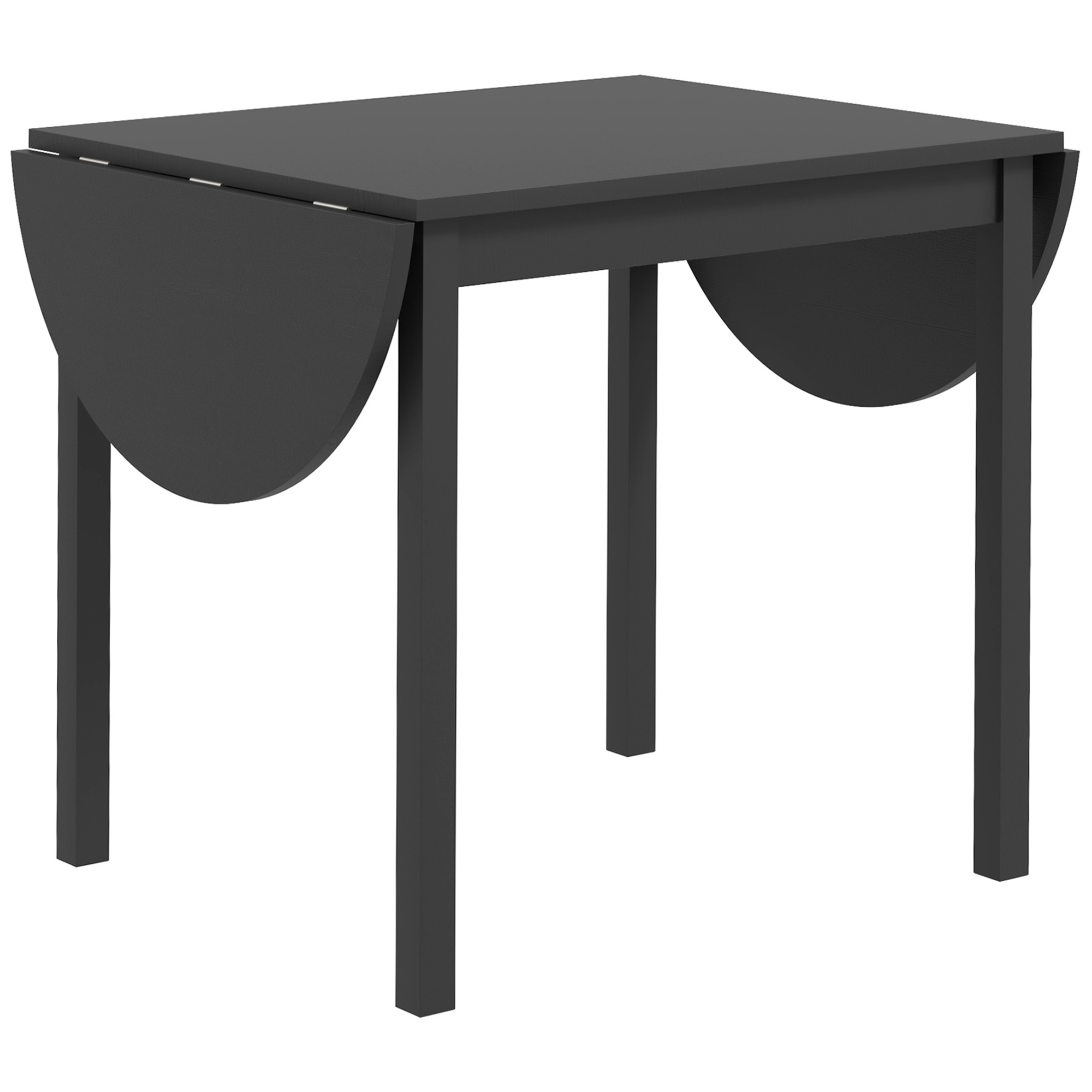 HOMCOM Solid Wood Kitchen Table, Drop Leaf Tables for Small Spaces