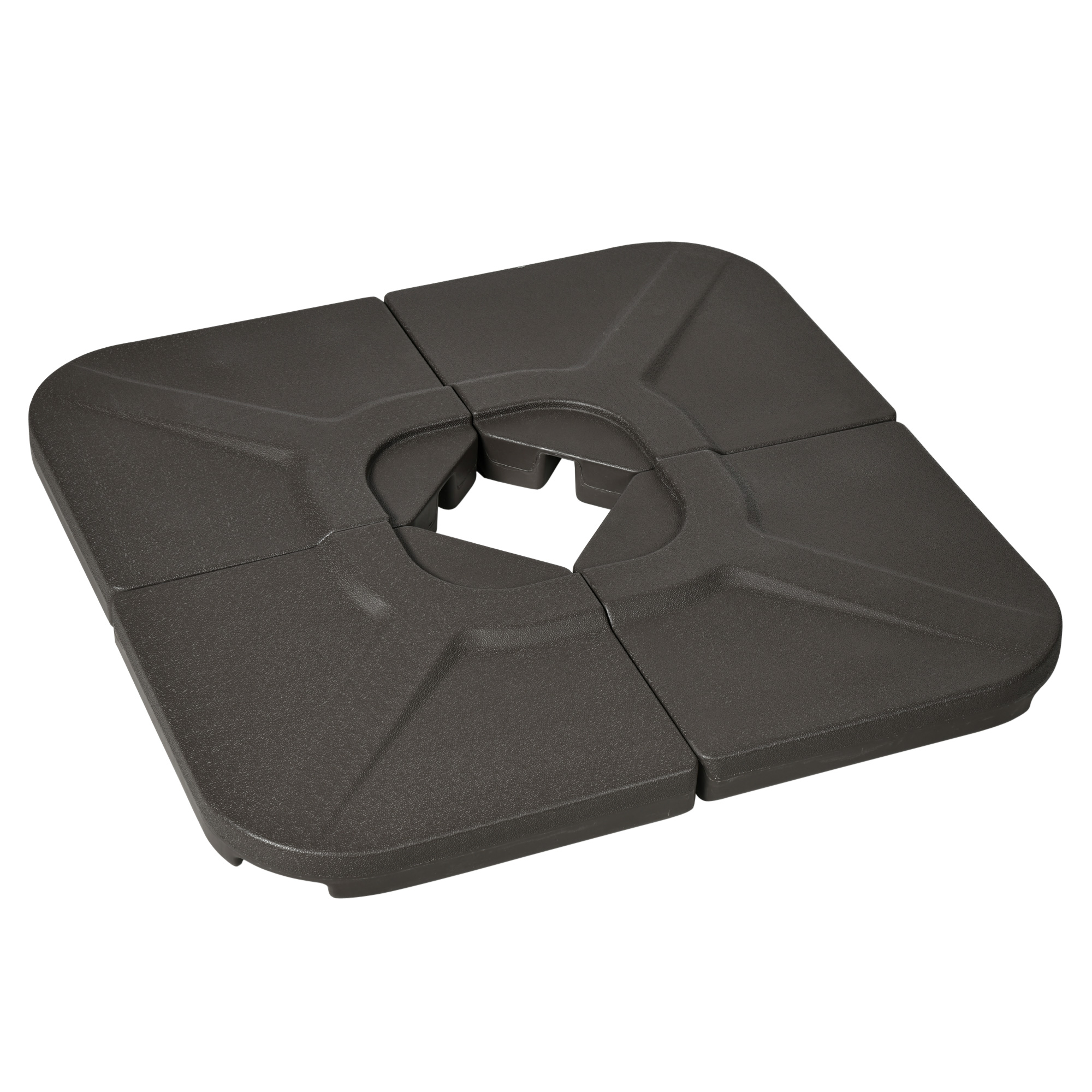 Outsunny 4-Piece 175lb Cantilever Patio Umbrella Base Weights for Offset Hanging Umbrella, HDPE Water or Sand Filled Umbrella Weights for Cross Base S