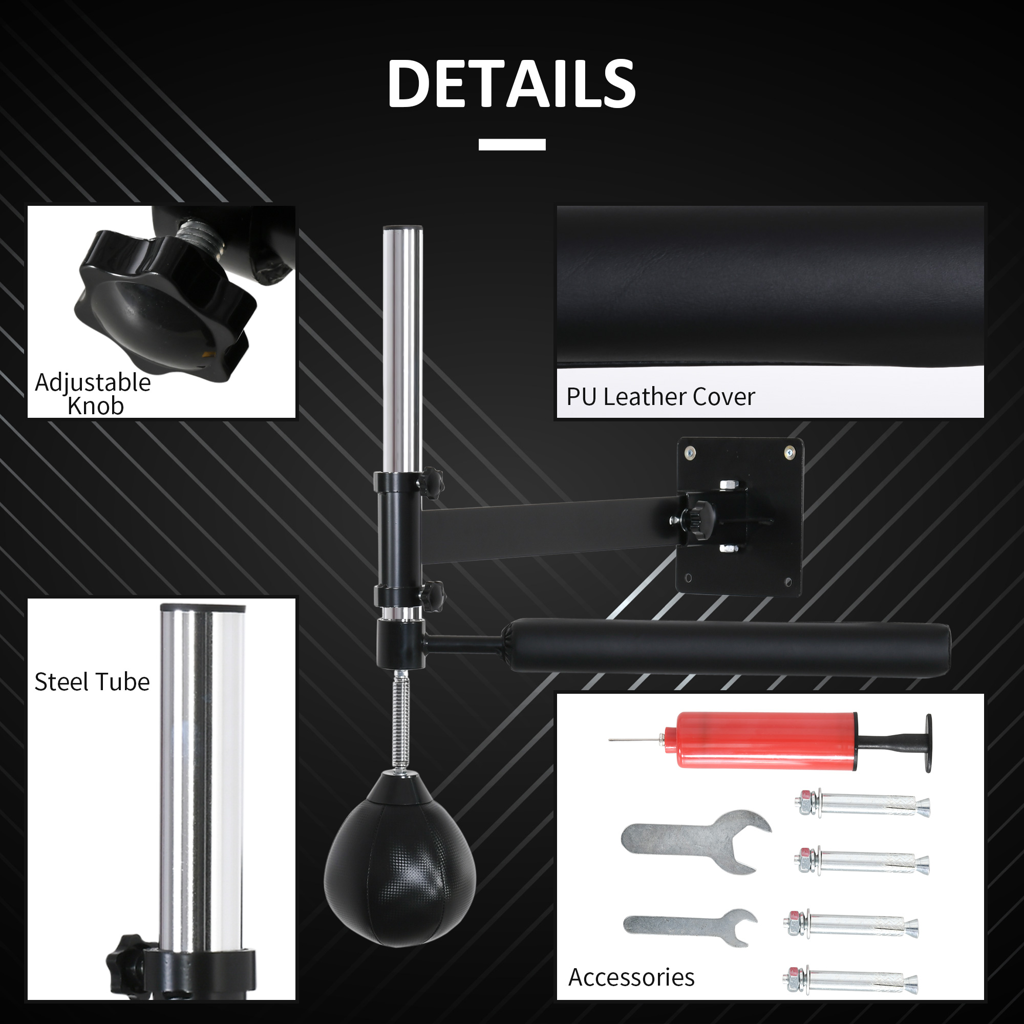 Soozier Wall Mount Reflex Boxing Trainer, 360° Rotating