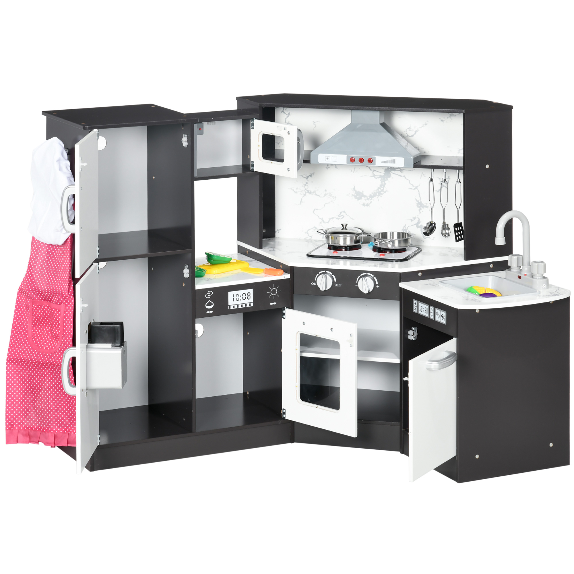 ピーター・ブラッティンガ　16 cubes and a playing boad Qaba Play Kitchen Set for Kids w/ Apron and Chef Hat, Ice