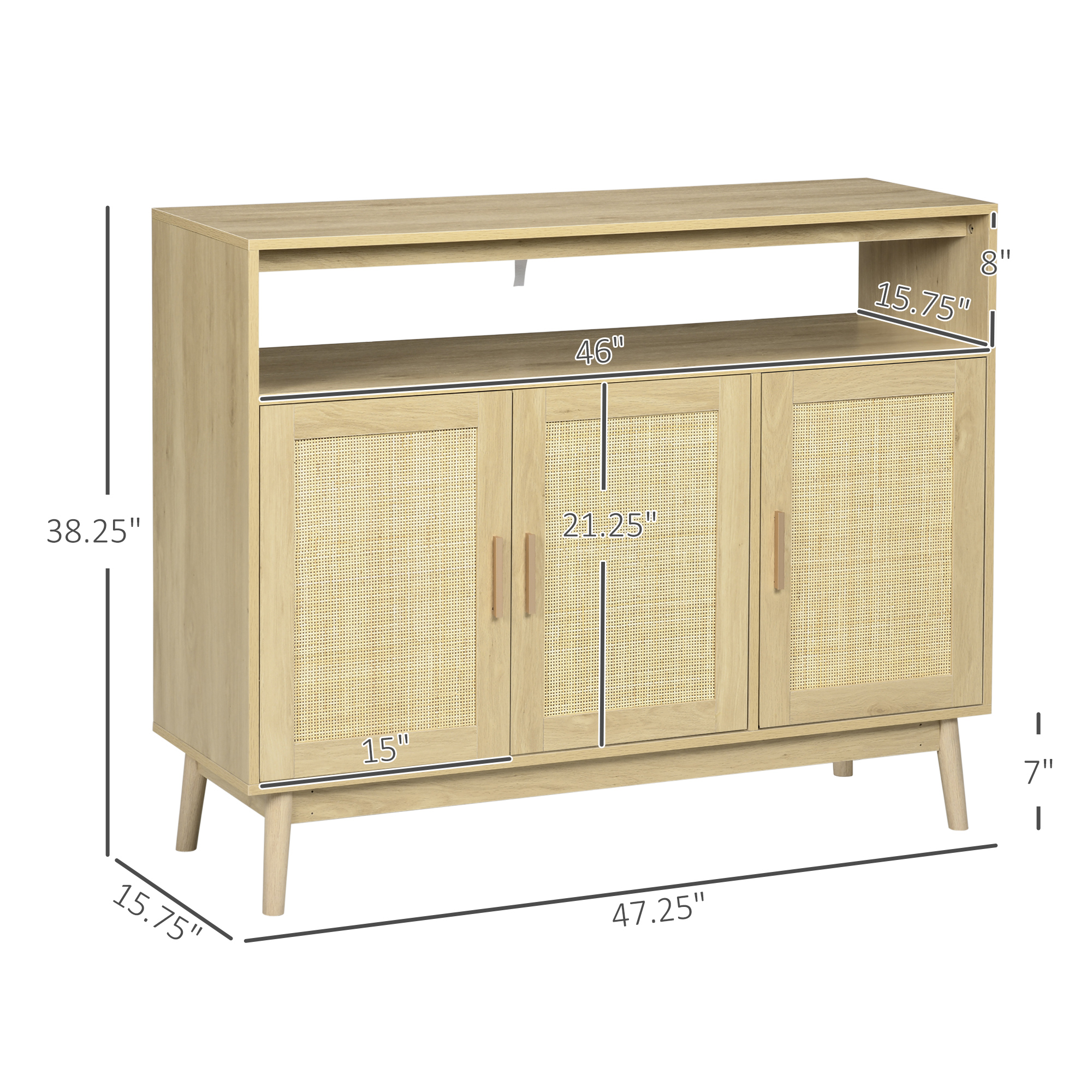 Artiss rattan buffet sideboard cabinet storage hallway table kitchen cupboard online
