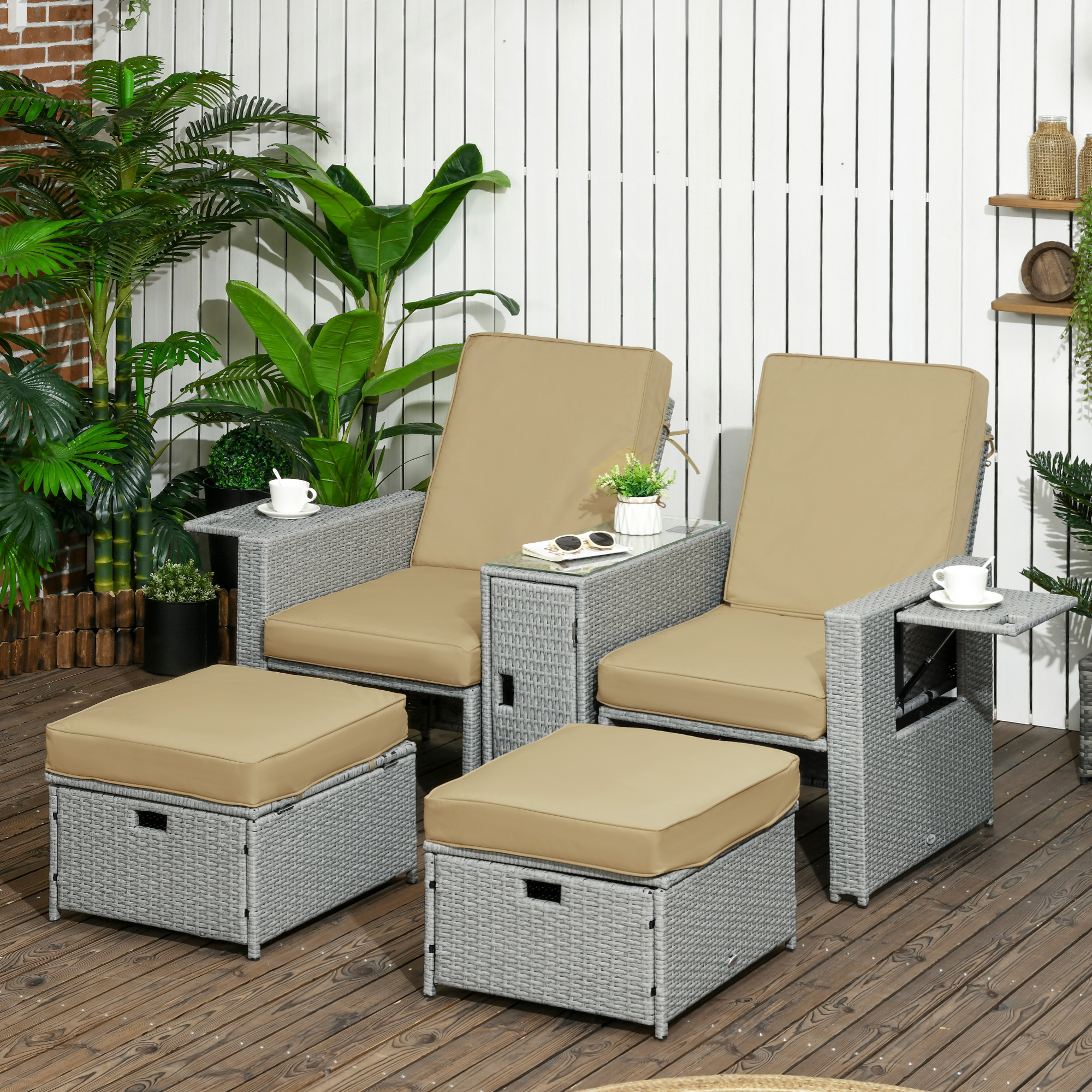 テーブル・チェア・ハンモック AUSSIE LEISURE TABLE SET Coral Sand Outdoor Chairs with Table Set (Set of 3) – Ashley