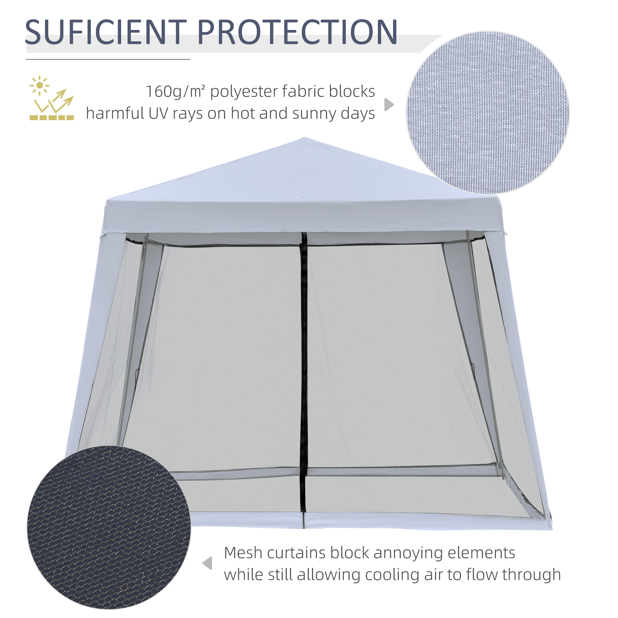 アウトドア Outsunny 11'x11' Pop-Up Gazebo Shelter with Zipper Netting