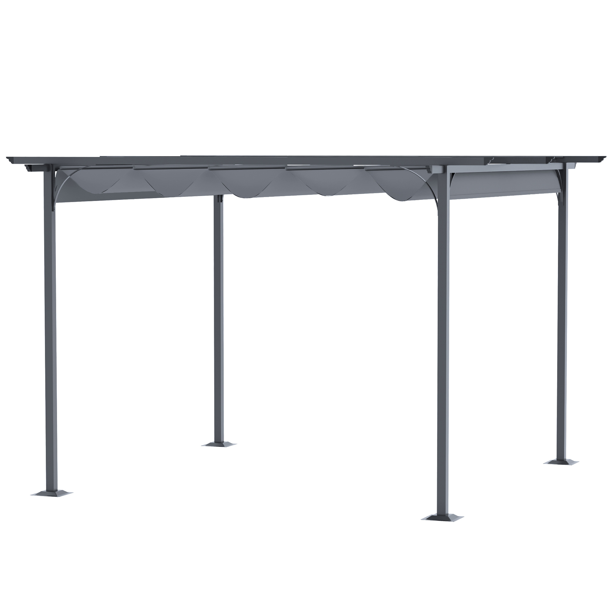 Outsunny 11.5' x 11.5' Retractable Patio Gazebo Pergola with