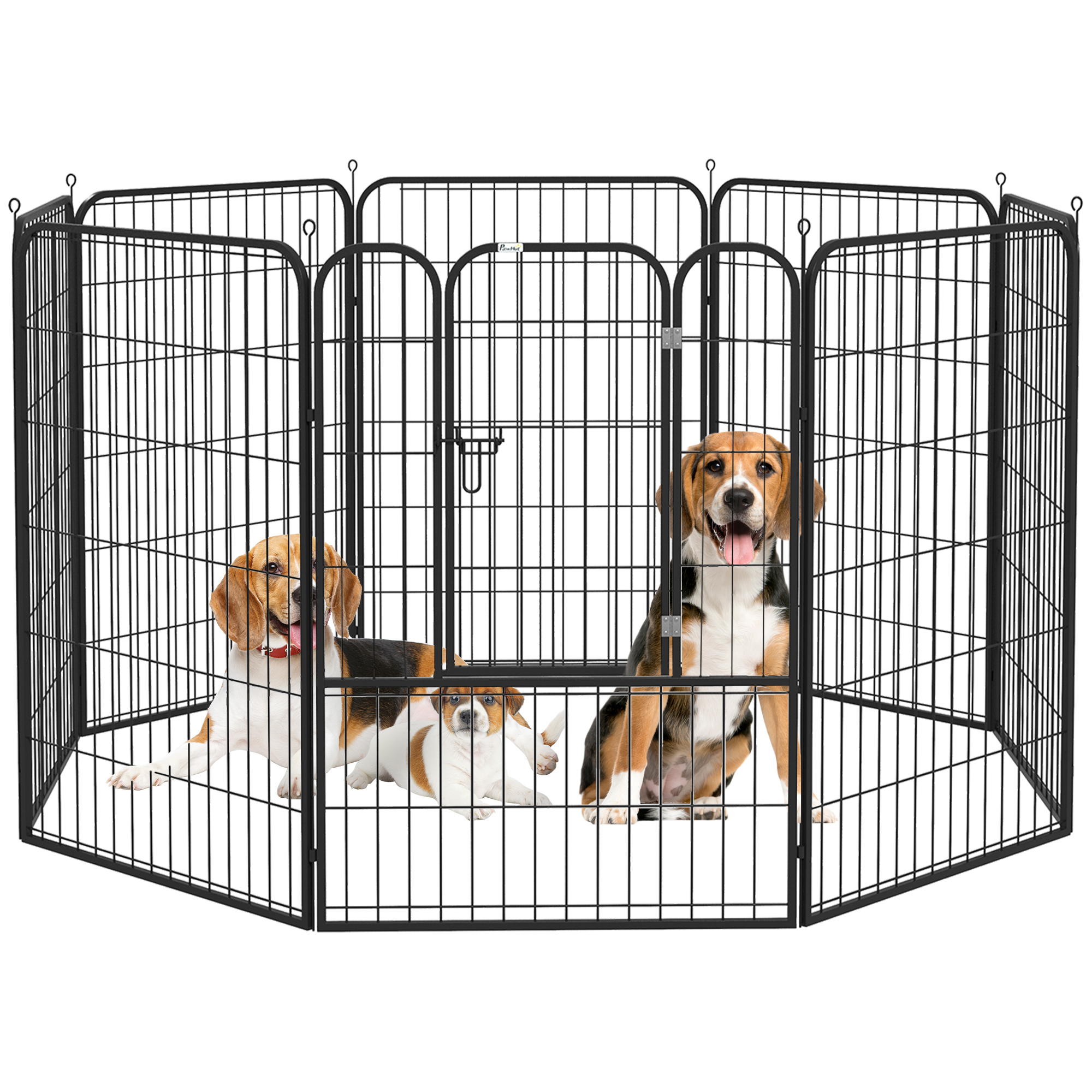 8 Panel Animal Playpen Play Yard Fence Home DIY Sturdy-Grade Metal Foldable Inside Outside 39"H 1