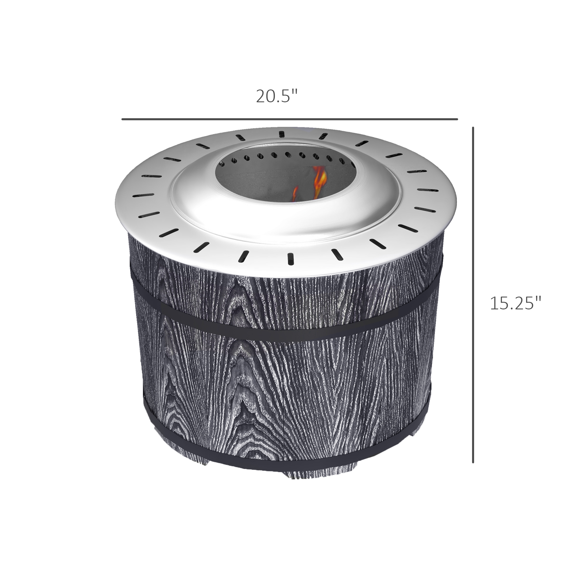 Outsunny Smokeless Fire Pit, Portable Camping Bonfire Stove with
