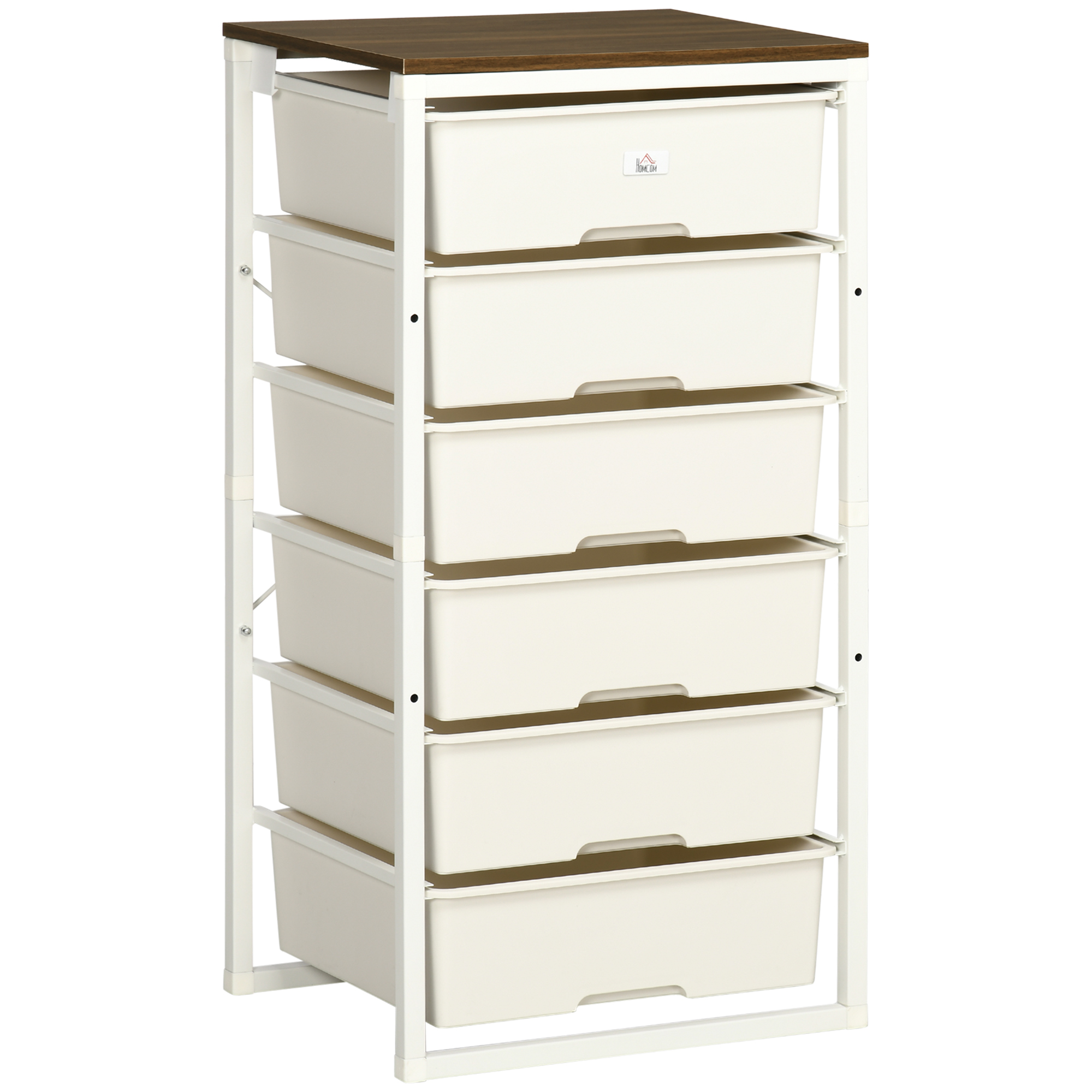 thumbnail image 2 of HOMCOM 6-Drawer Chest Of Drawers – Industrial Black Dresser With Shelf – Compact 2 of 6