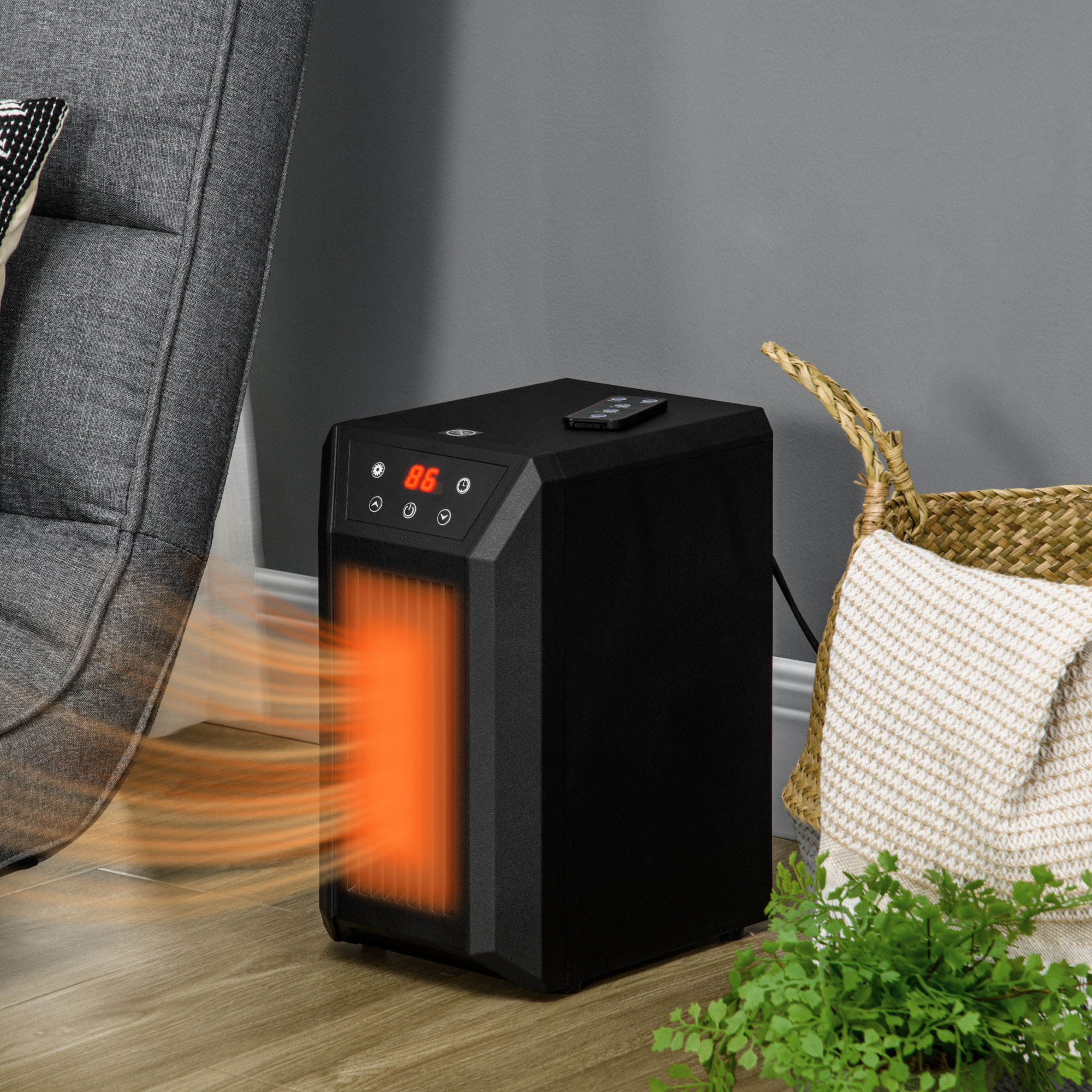 HOMCOM 170W Smart Far Infrared Wall Heater – Wi-Fi, App & Voice Control, White, 220V, UK820-490V72WT0342