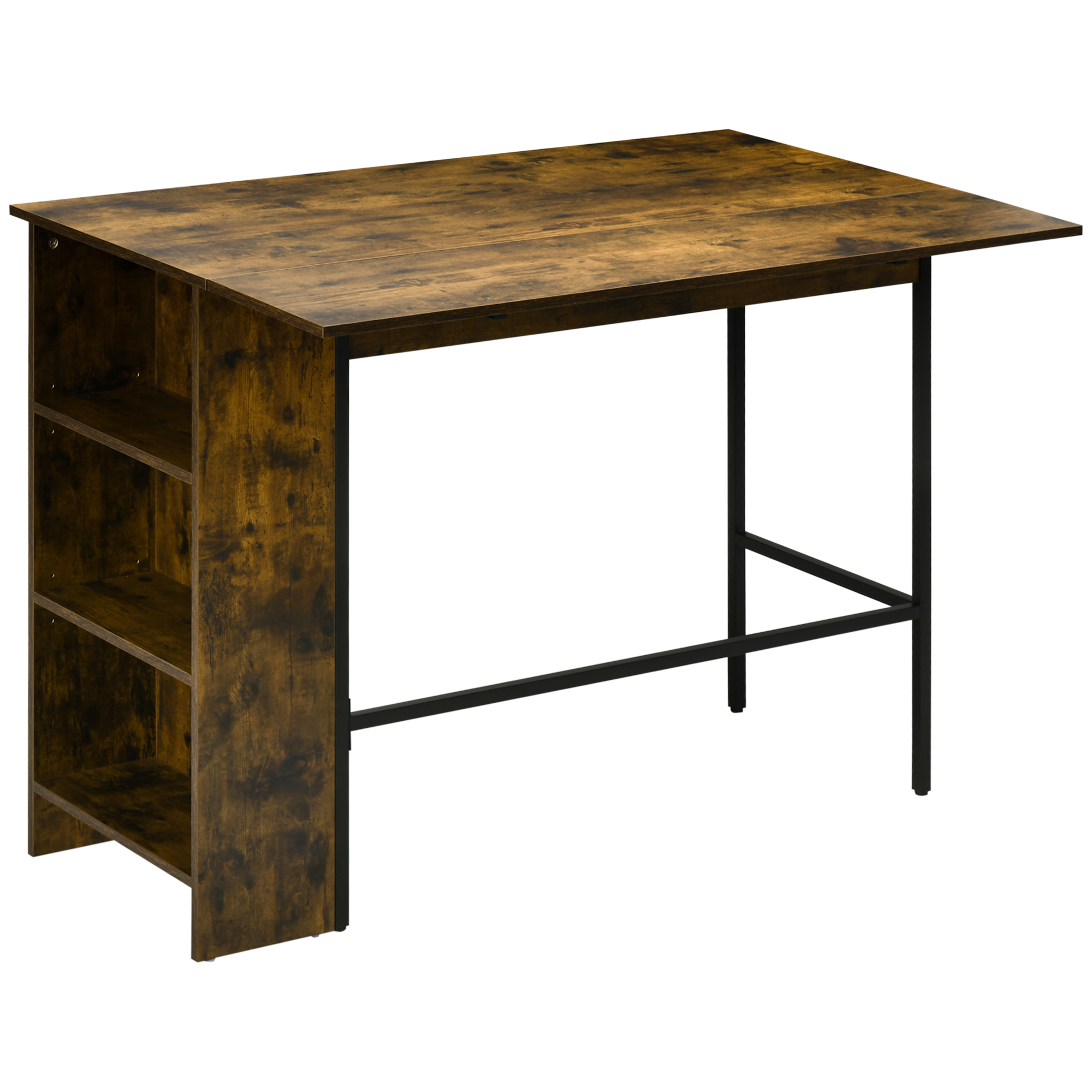 HOMCOM Extendable Bar Table with Storage, Counter Height