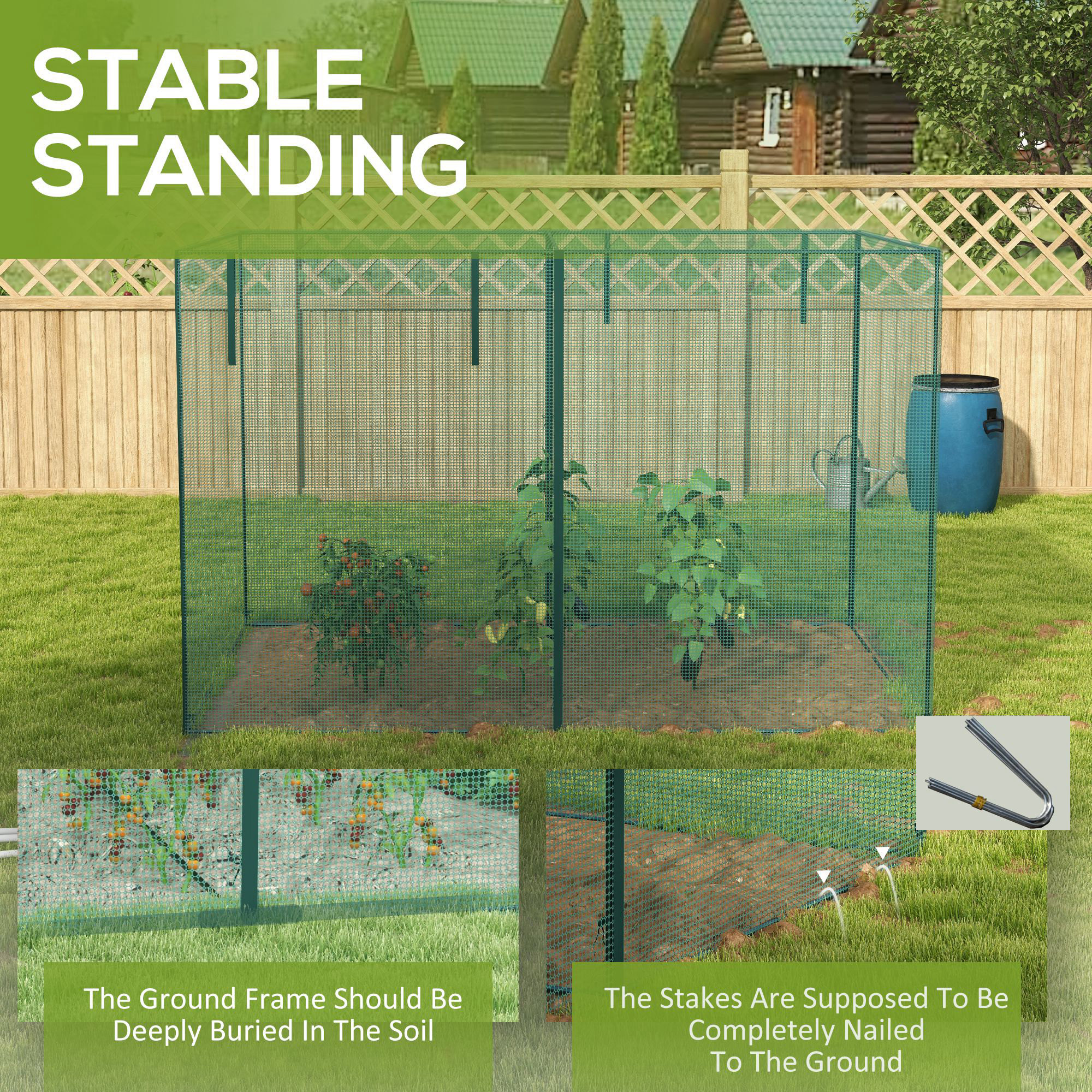 Outsunny 10 x 6.5ft Crop Cages for Garden, Plant Protectors from