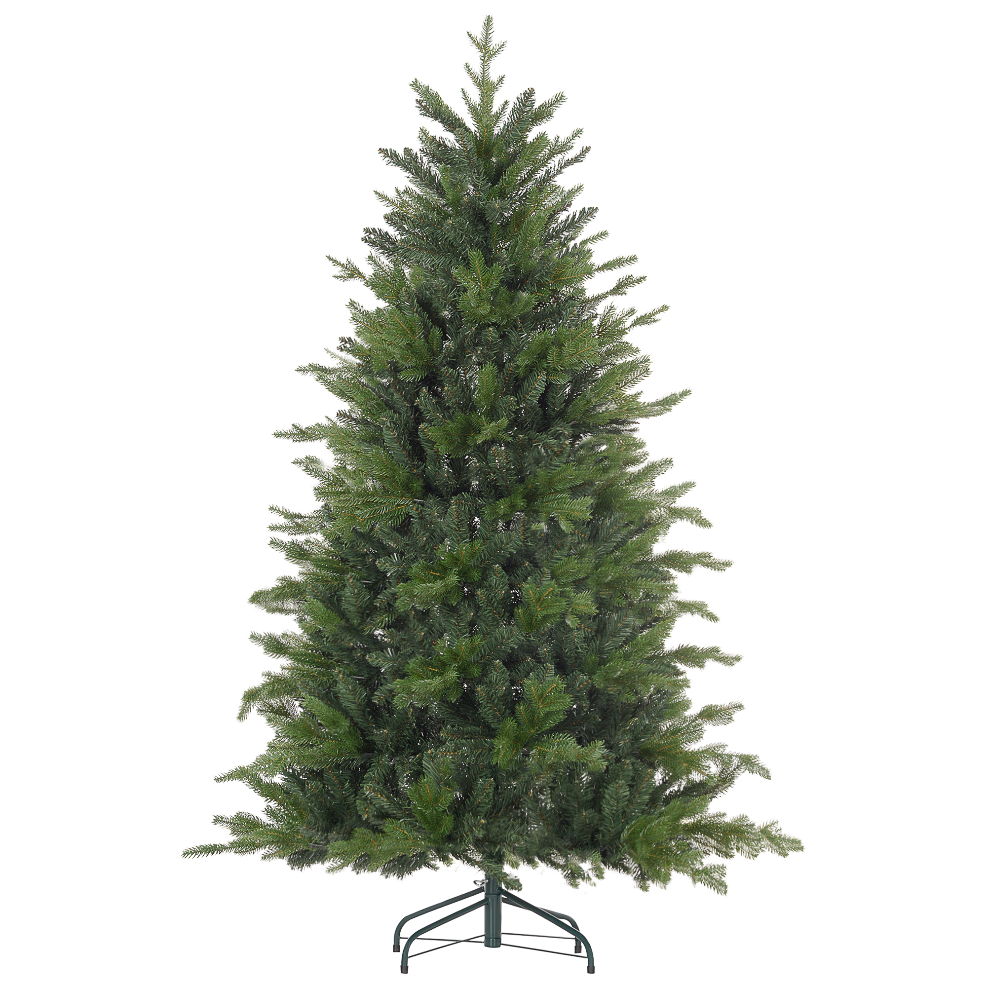 HOMCOM 6 Ft Artificial Christmas Tree with Foldable Metal Stand, Easy Assembly, Hinged Xmas Tree for Home Office Holiday