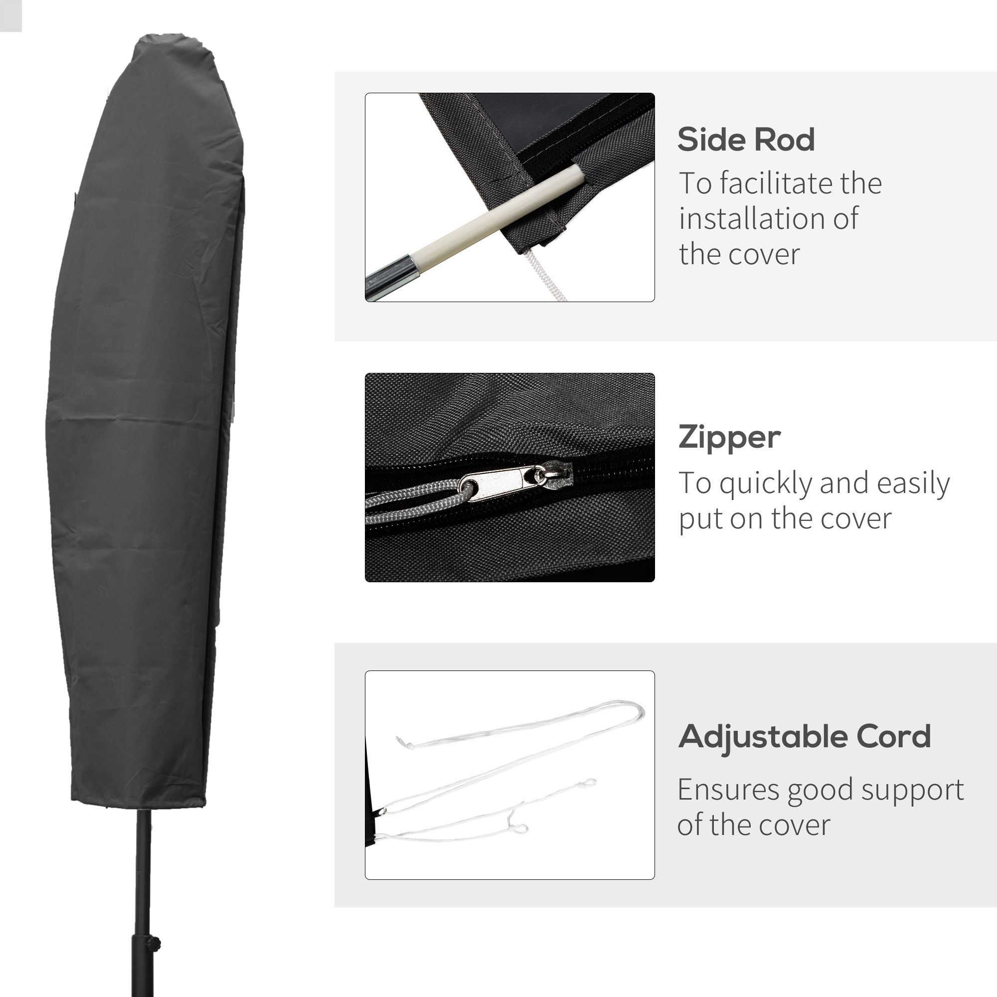 Waterproof Cloth Outdoor Banana Umbrella Cover Shade Garden